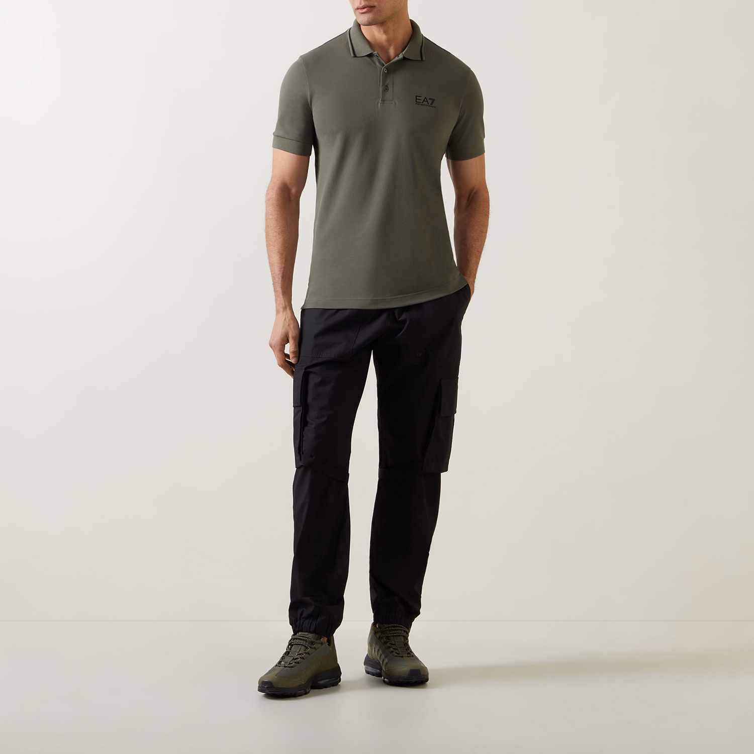 Stripe-Detail Logo Polo Shirt