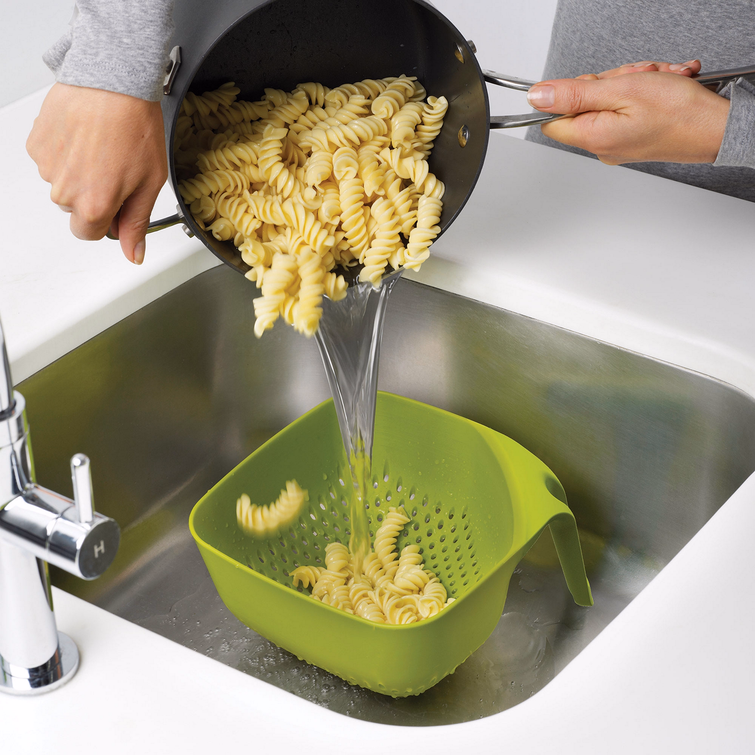 Square Colander Green