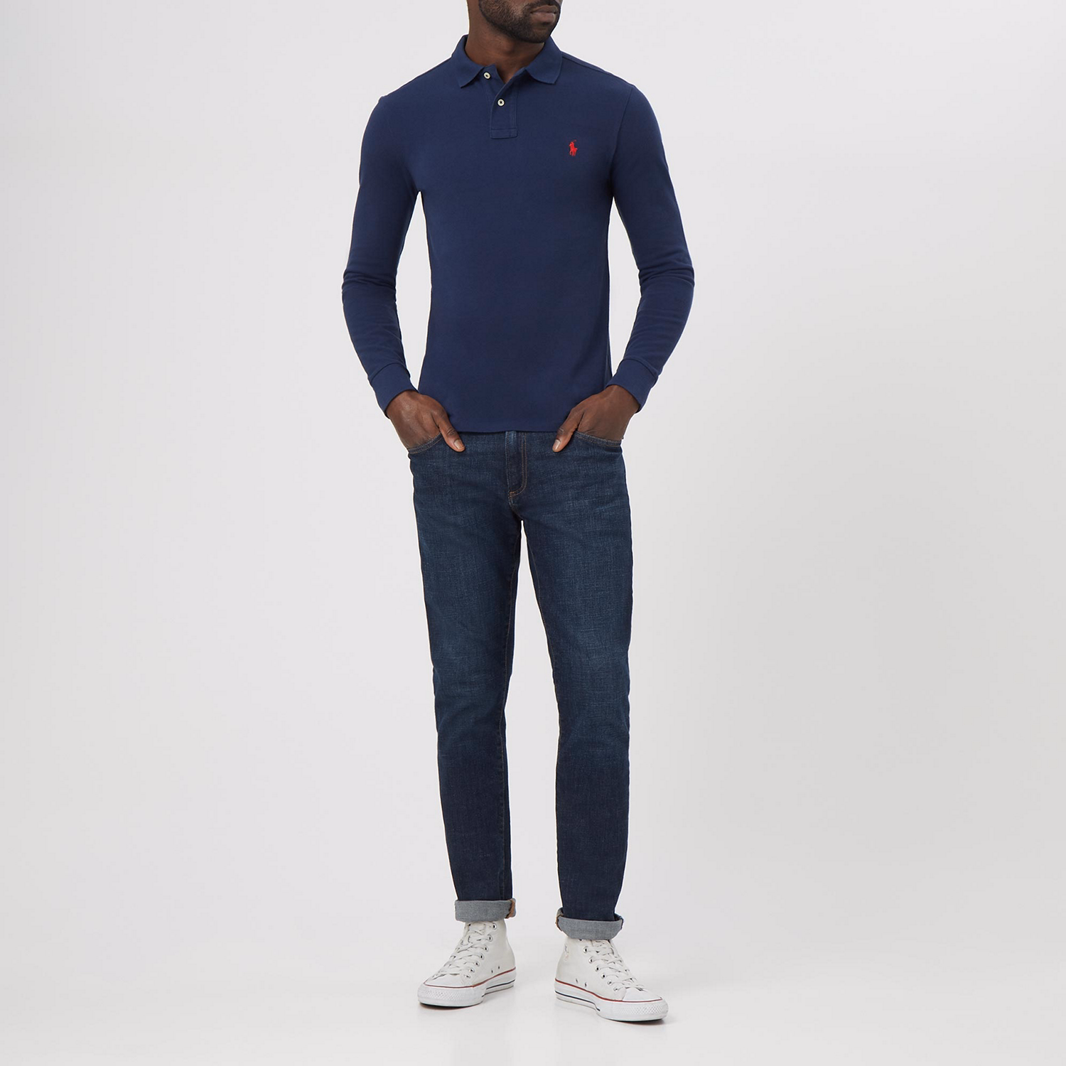 Long Sleeve Pique Polo Shirt