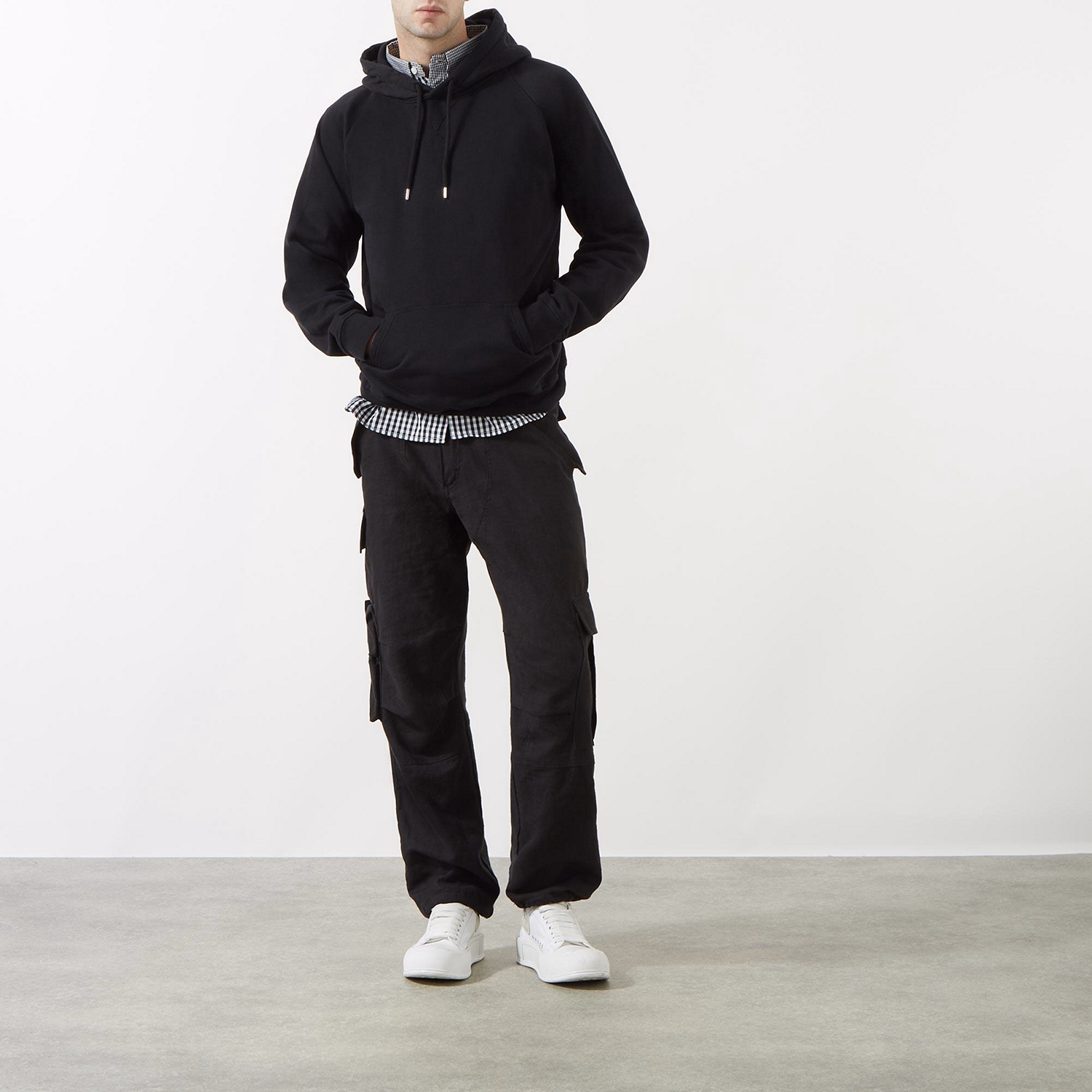 Logo Cotton Drawstring Hoodie