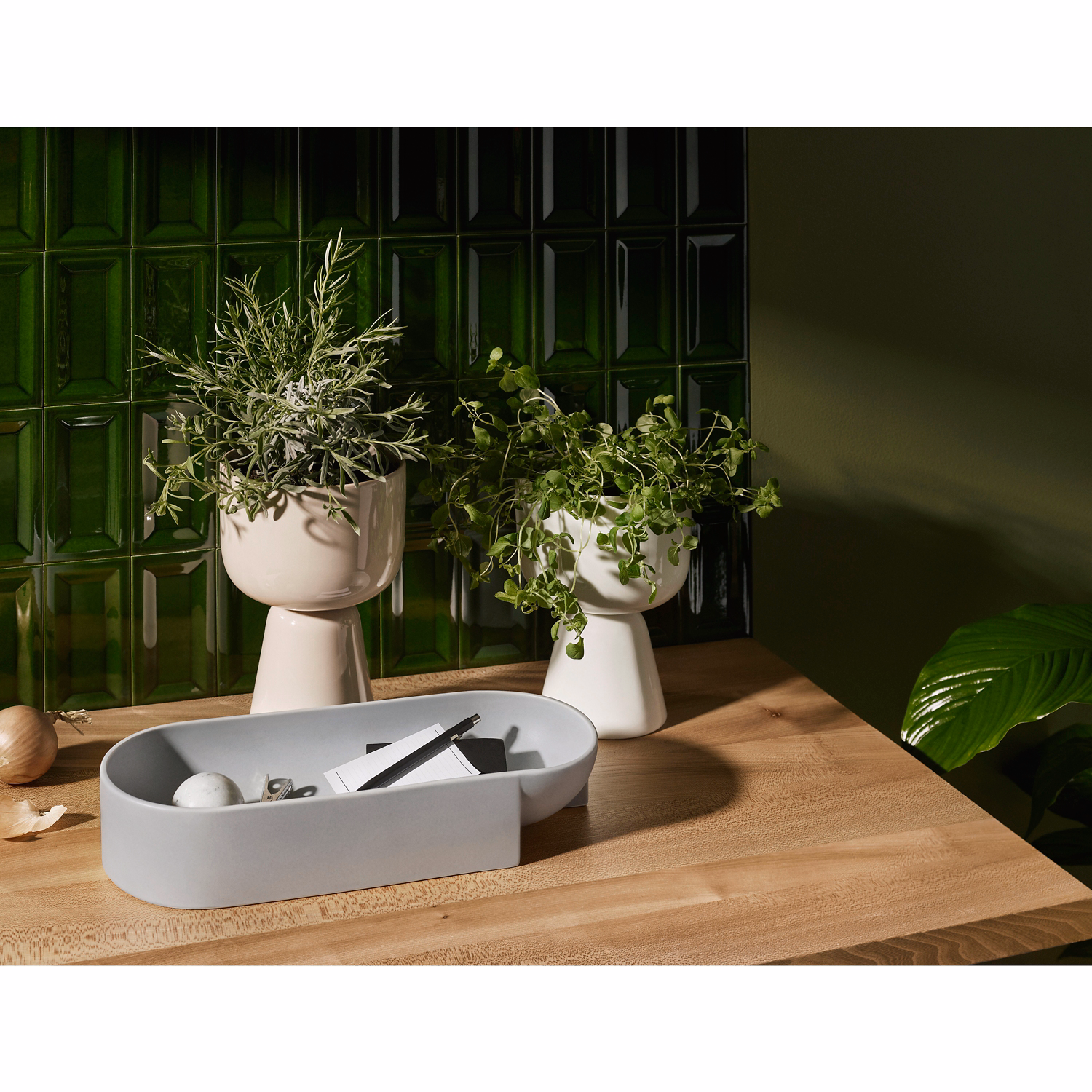 Kuru Ceramic Bowl 370x75mm light grey