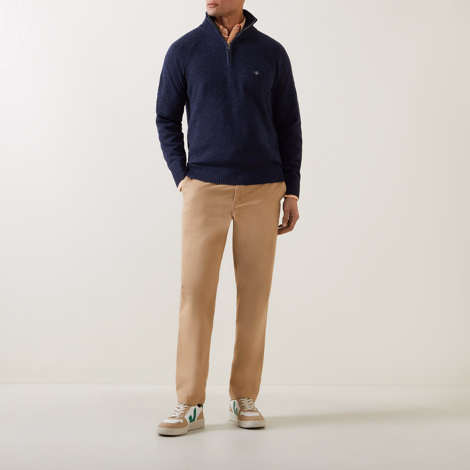 Textured Raglan Half-Zip Sweater