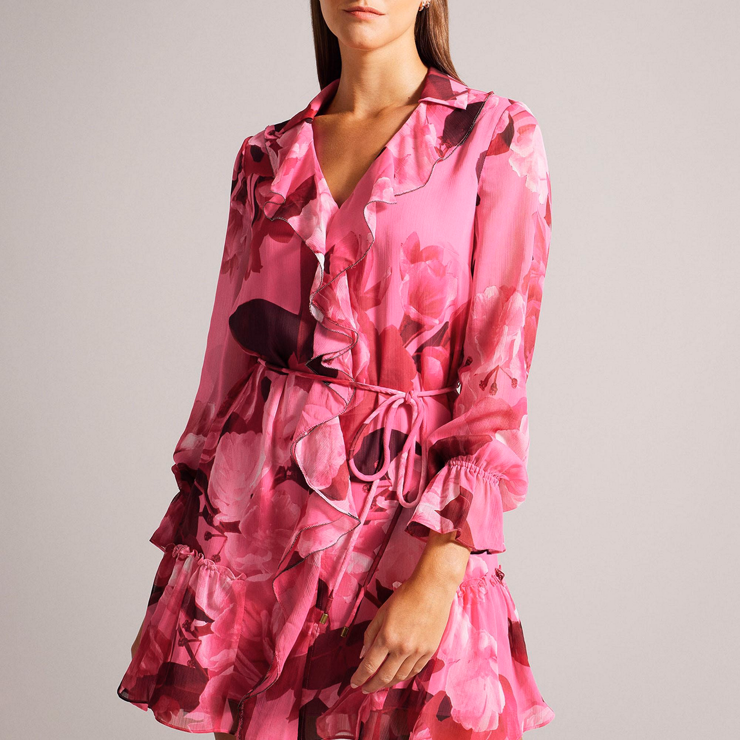 Jjojjo Floral Ruffled Mini Dress