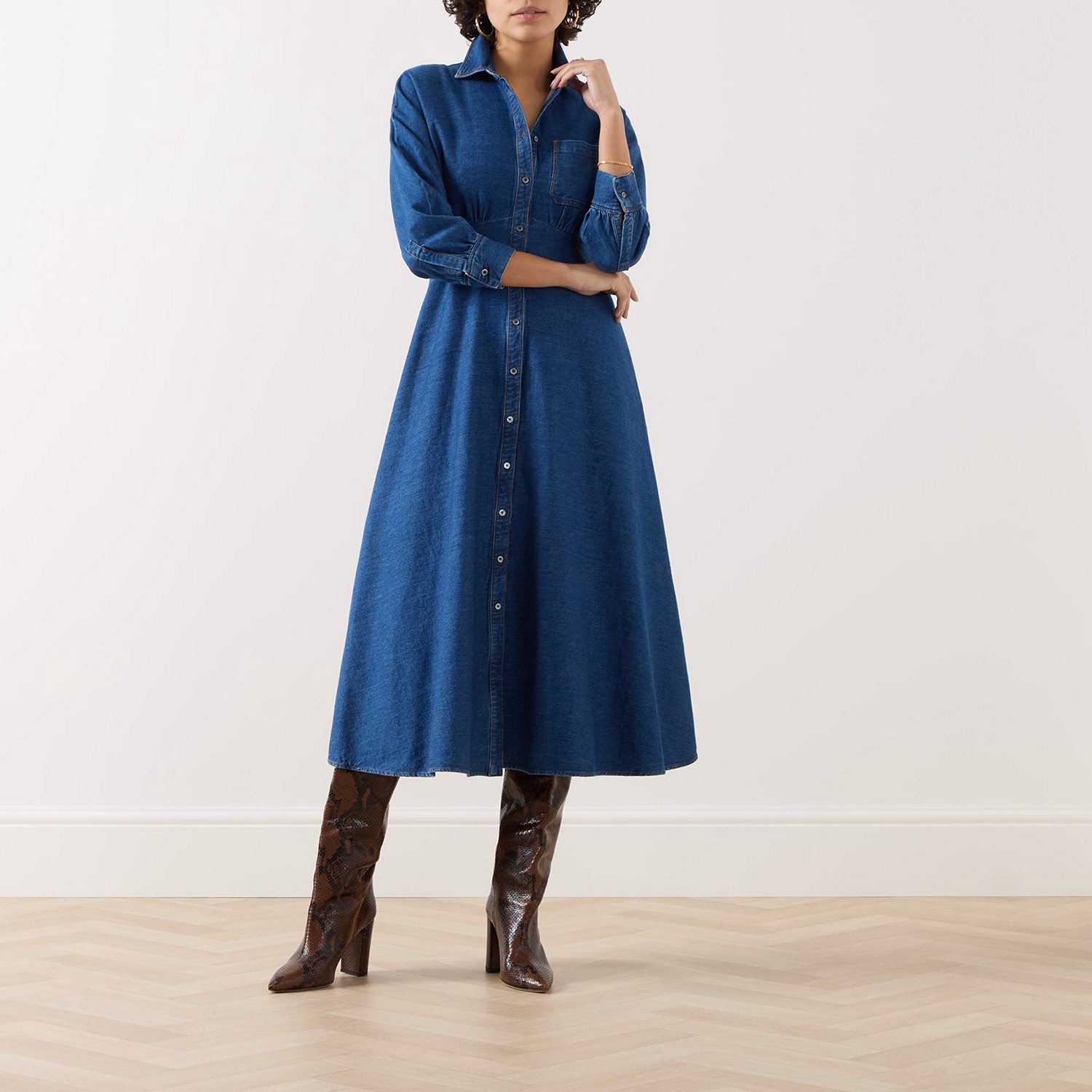 Yemen Denim Shirt Dress