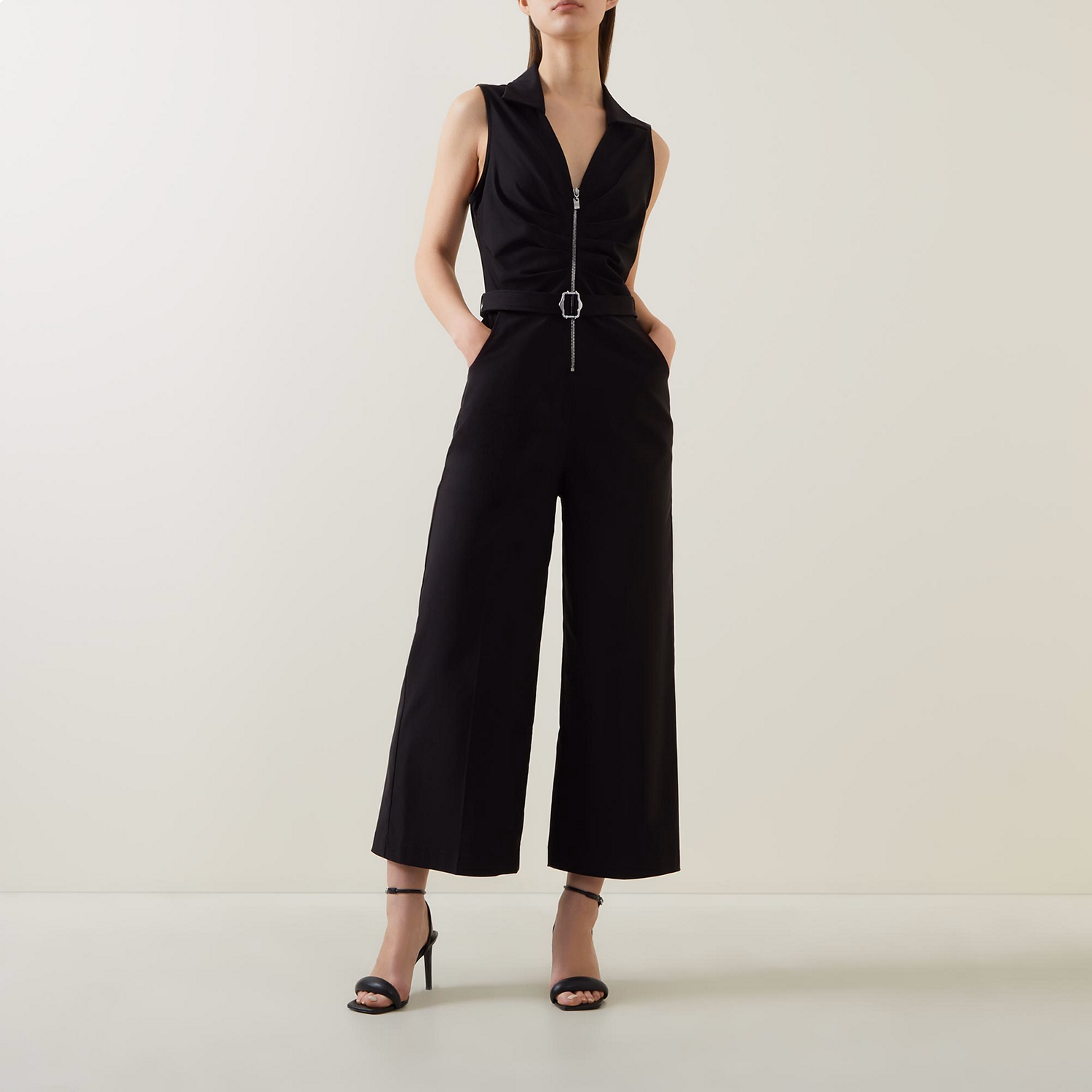 Belted Zip-Fastening Jumpsuit