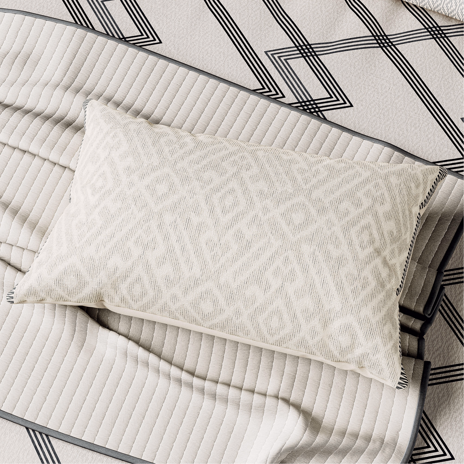 Bedeck Belfast Emani Cushion 70cm x 40cm Chalk