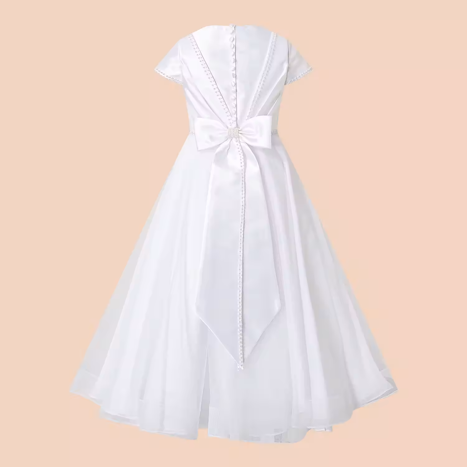 Pearl V-Back Communion Dress
