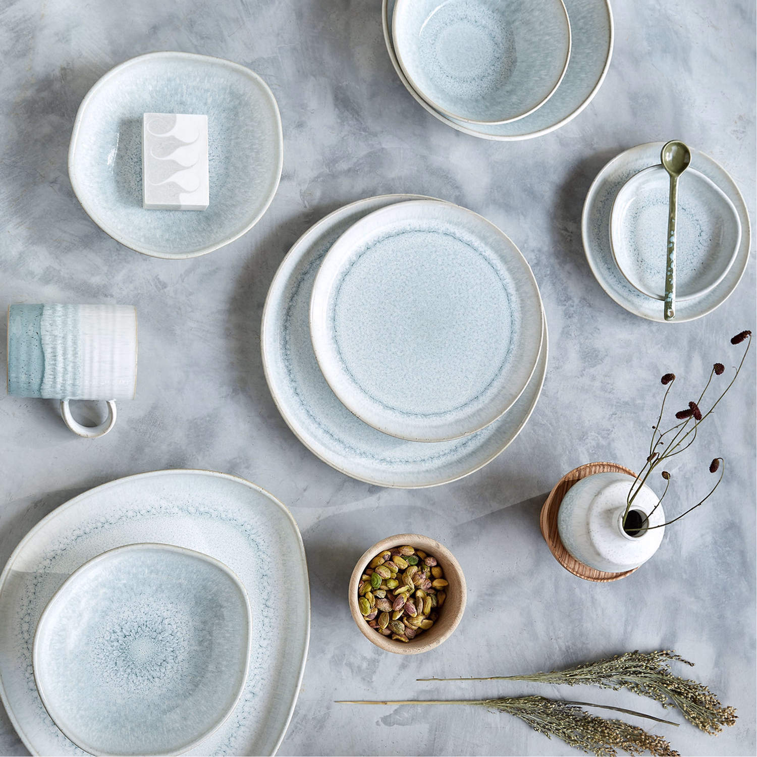 Kiln Green Set of 4 Medium Plates