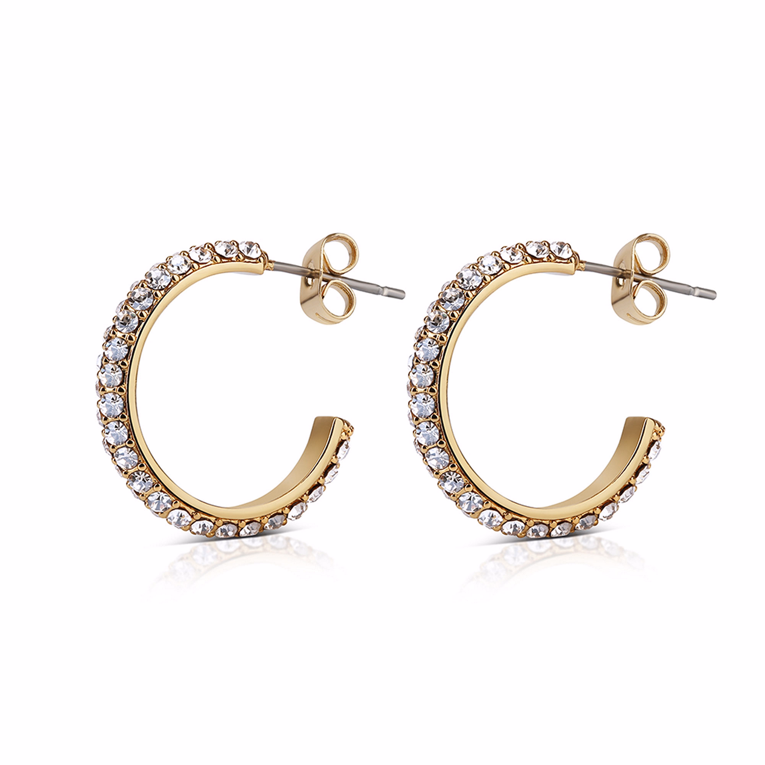 Hoop Earrings with Golden Honey Stones