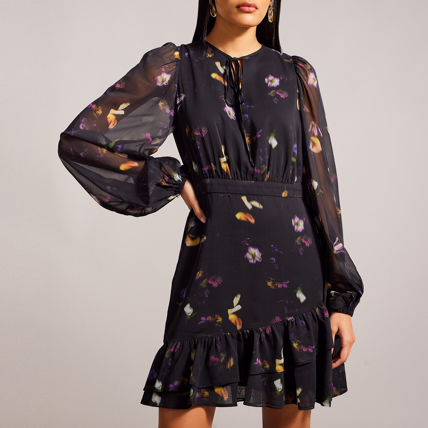 Nikaii Floral Ruffled Mini Dress