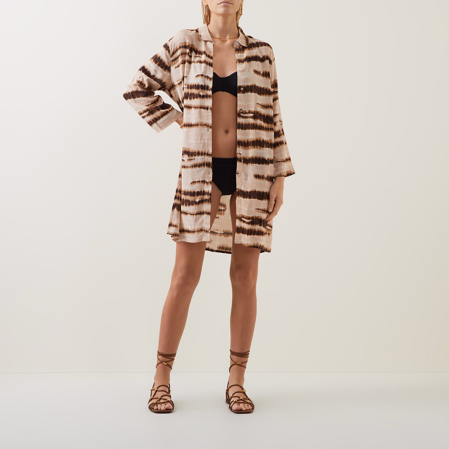 Phython Cover-Up Shirt Dress