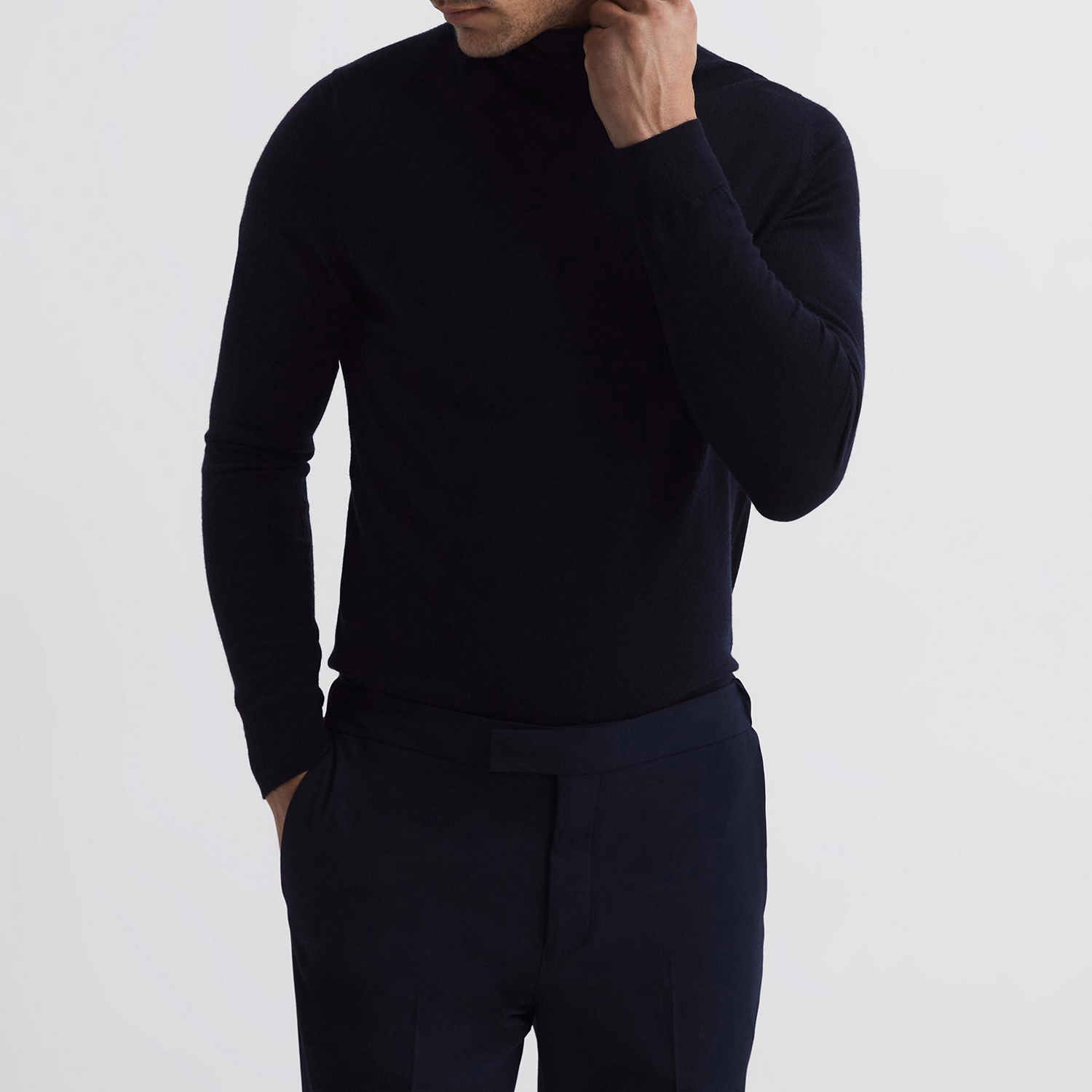 Caine Merino Wool Funnel Neck Sweater