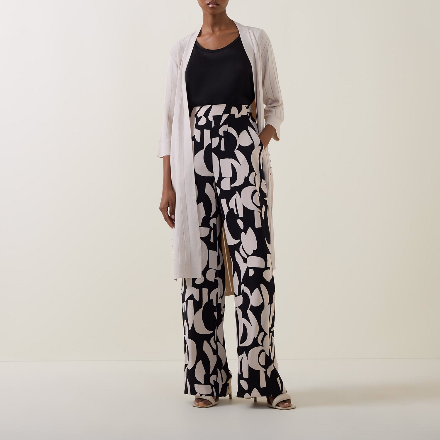 Printed Wide-Leg Trousers