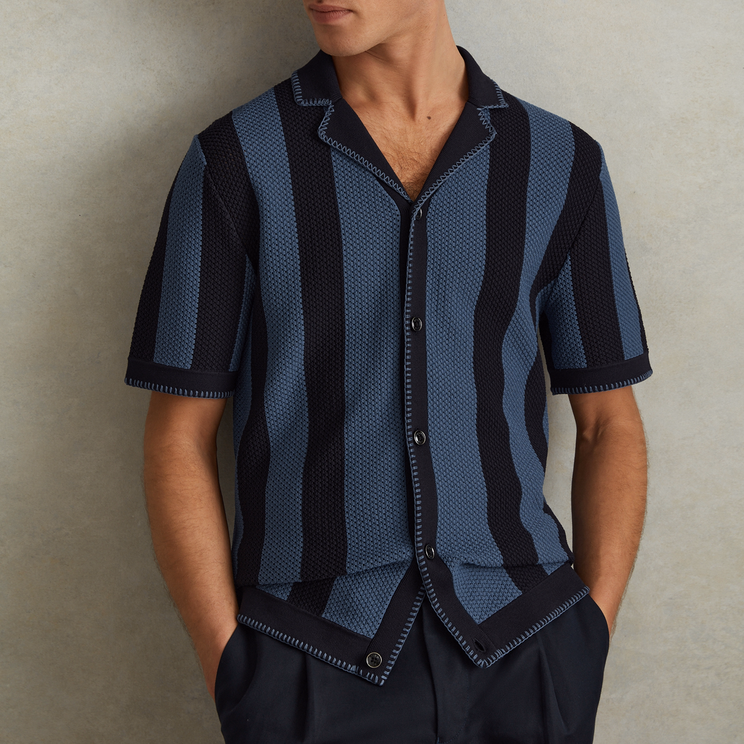 Naxos Knitted Cuban Collar Shirt