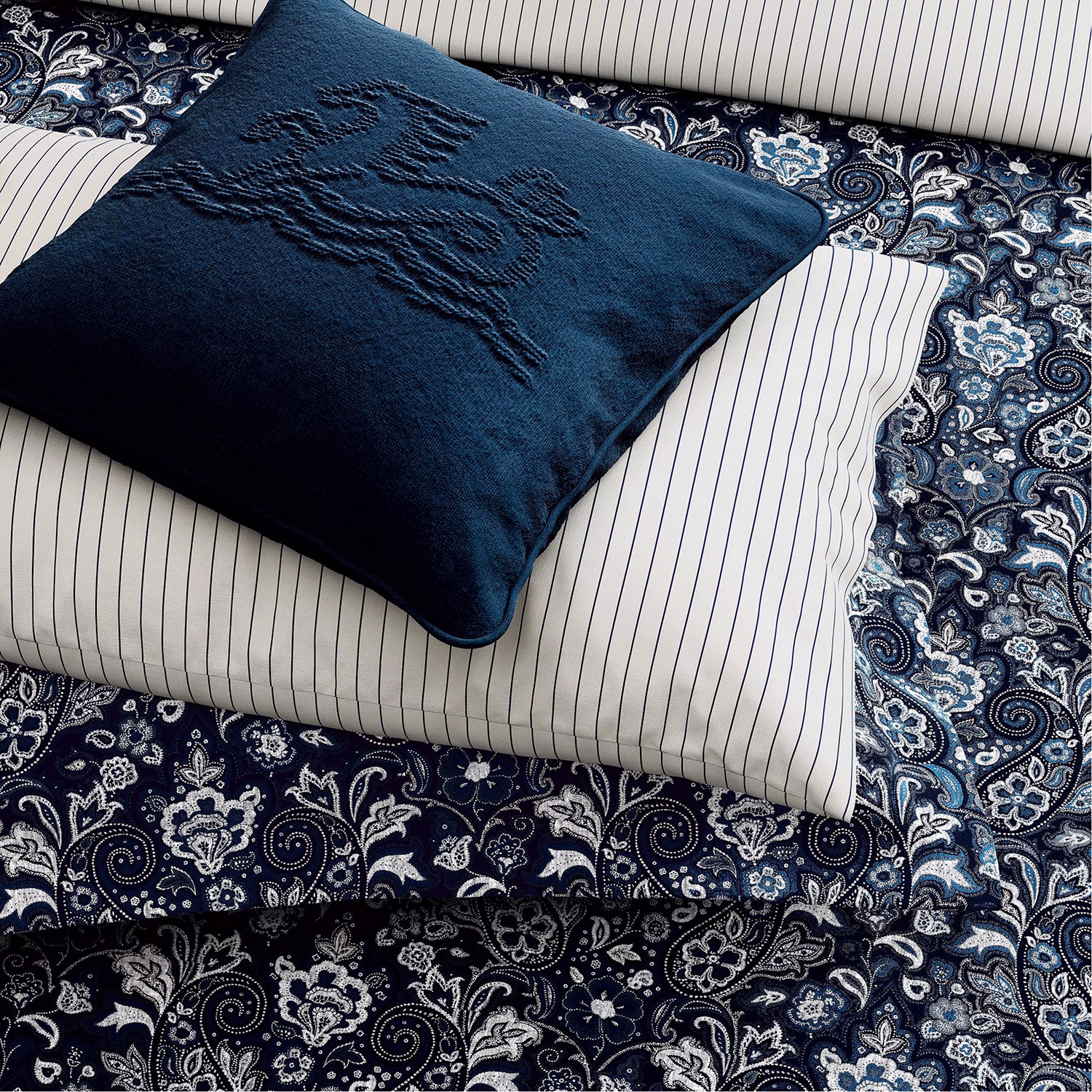 Yara Standard Pillowcase Pair Navy