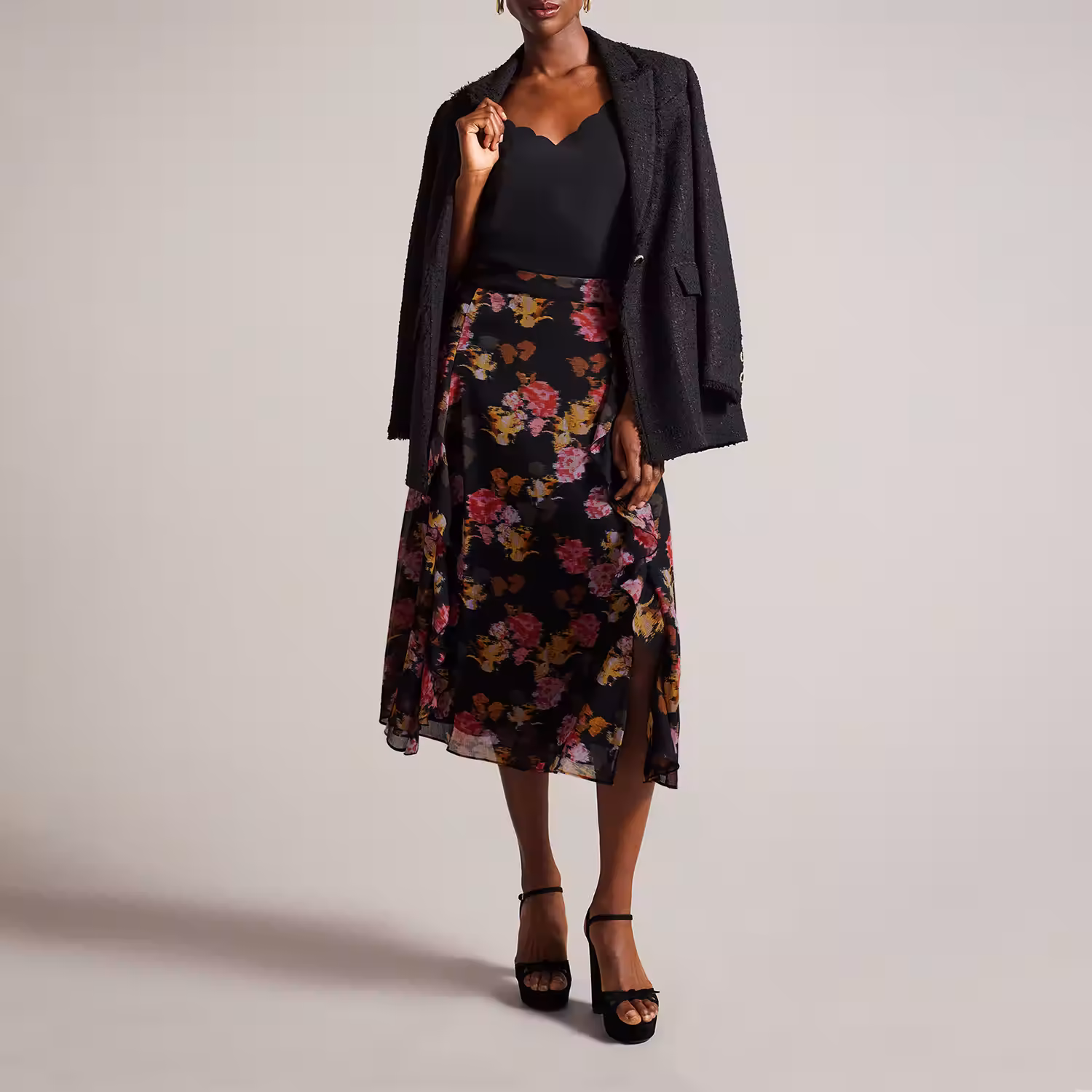 Pattsie Ruffle Detailed Midi Skirt