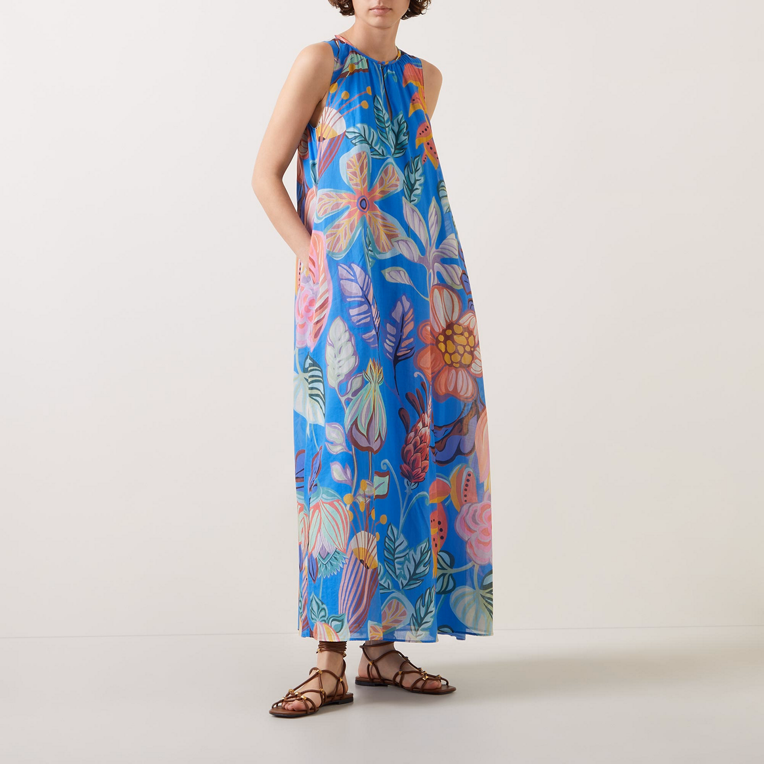 Caribbean Floral Motif Dress