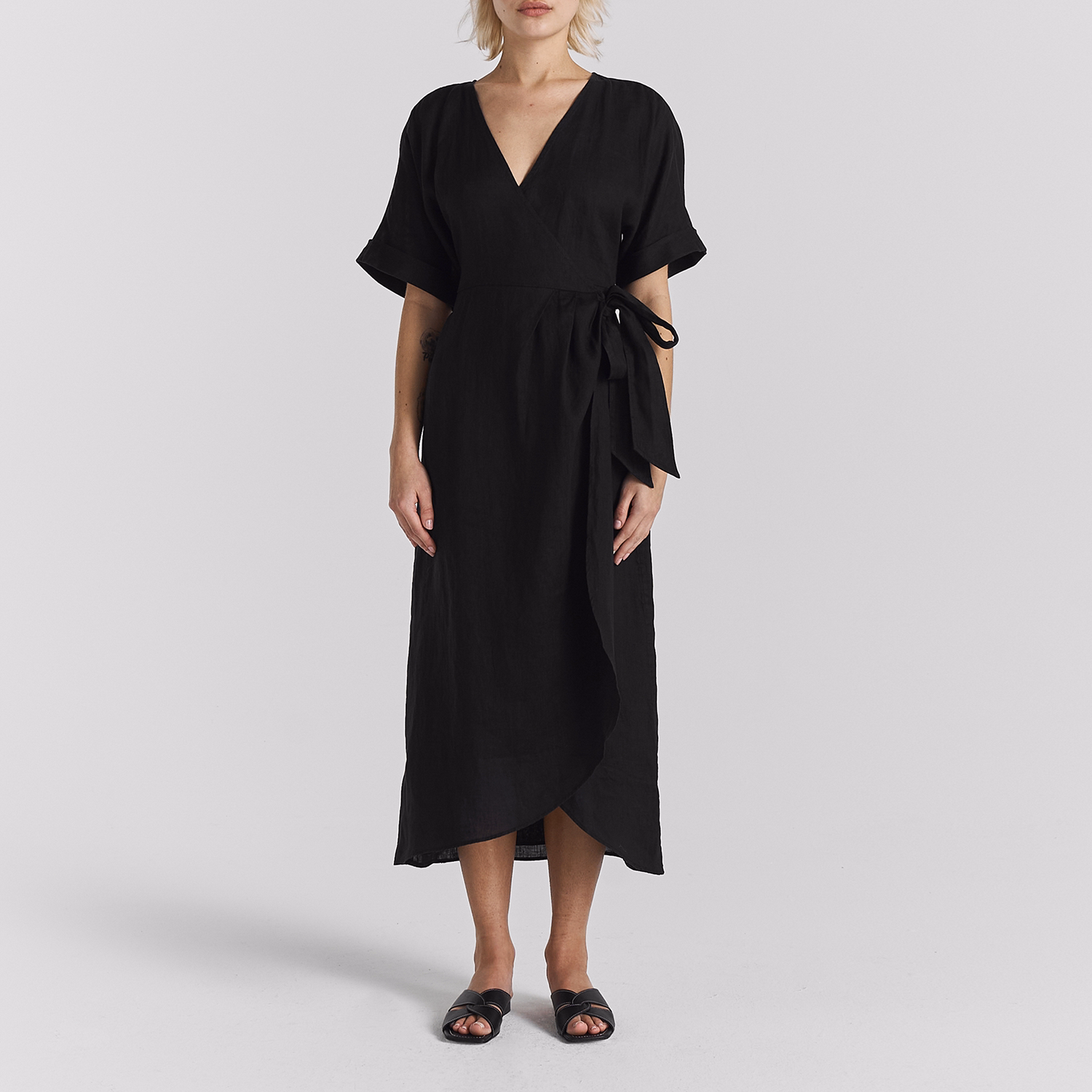 Mya Linen Wrap Dress