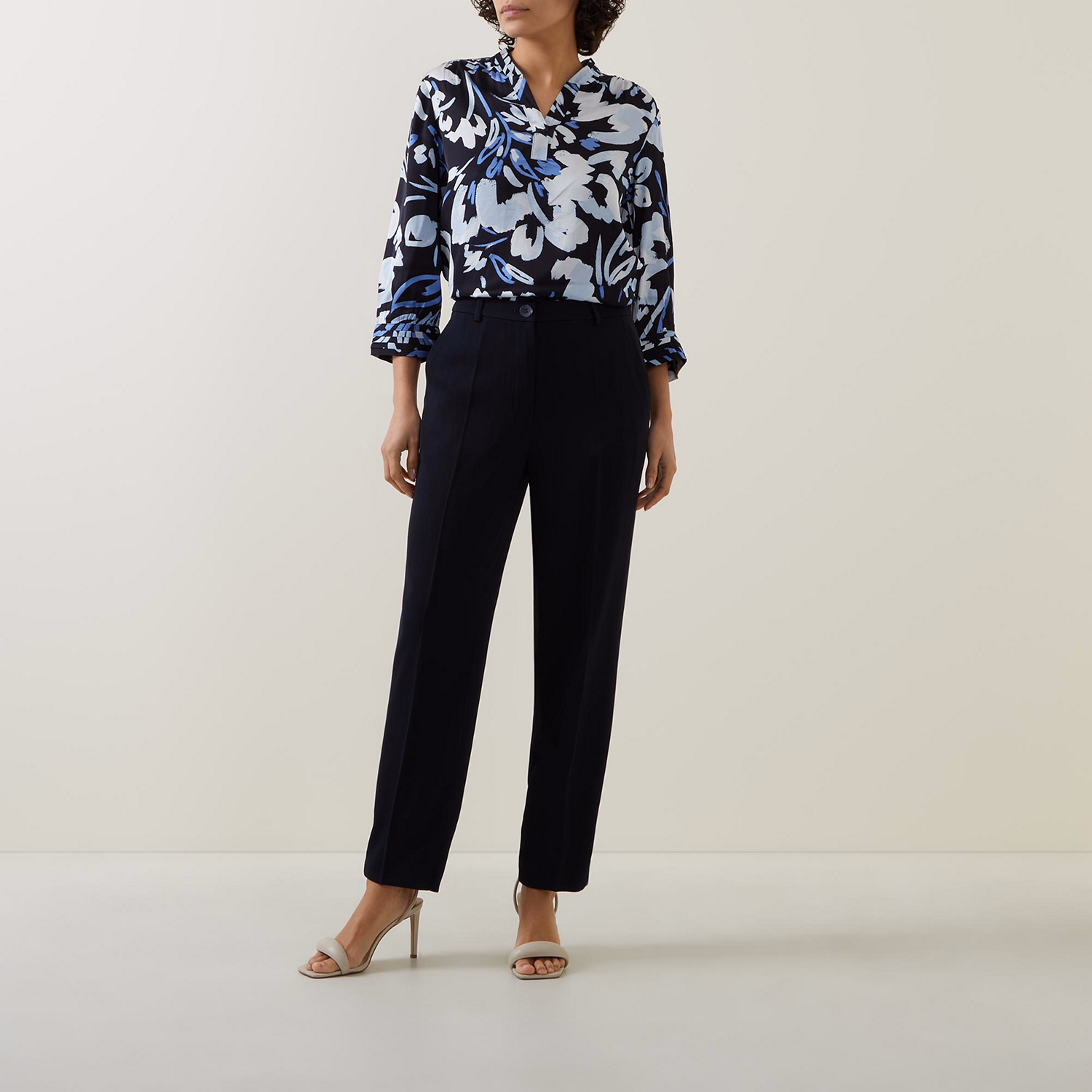 High-Rise Slim Leg Suit Trousers