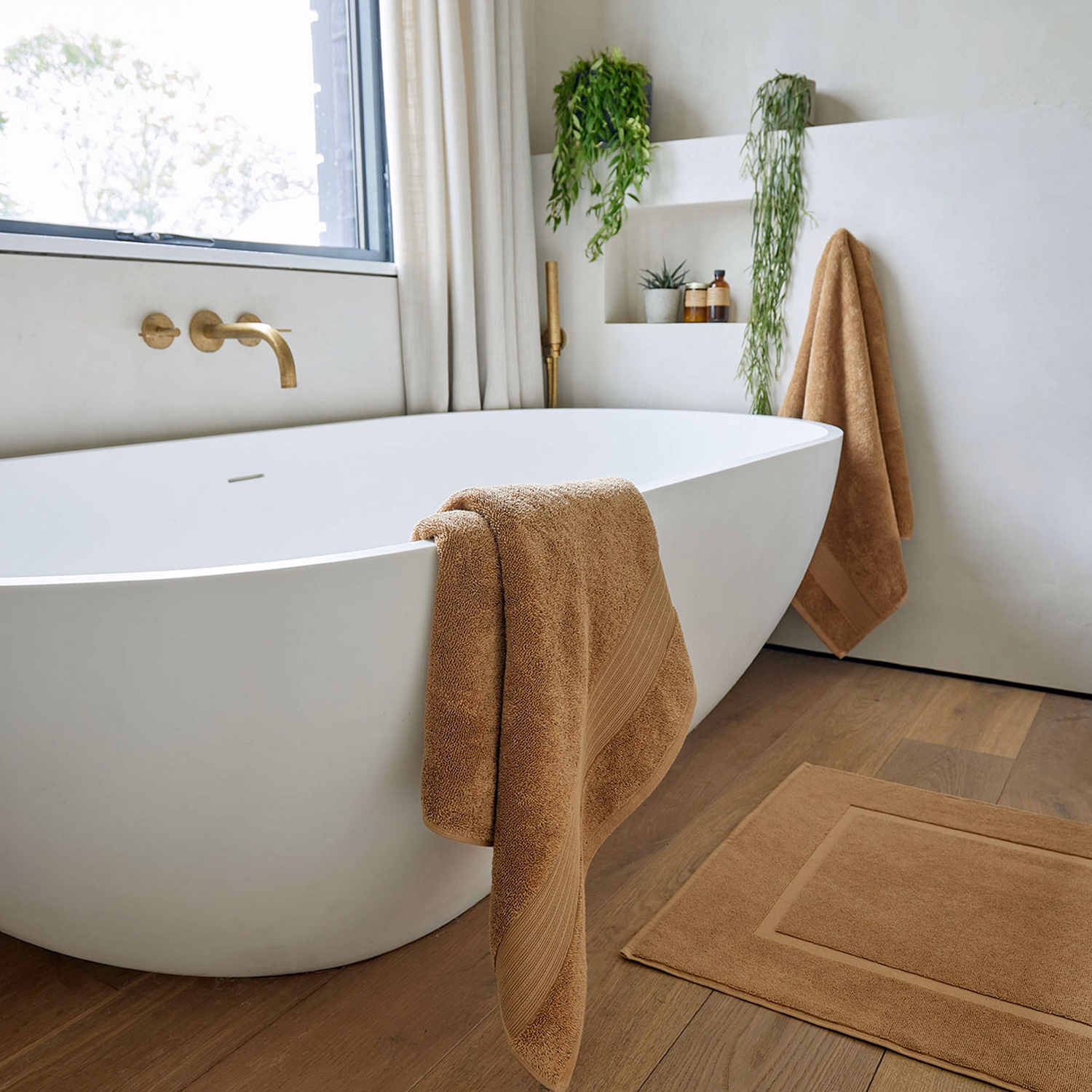 Organic Bath Mat Caramel