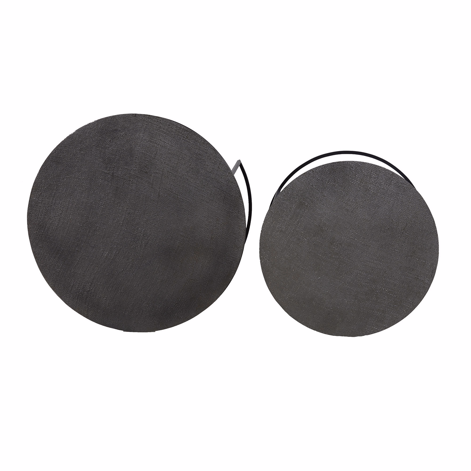 Rengo Set of 2 Coffee Tables Black and Nickel