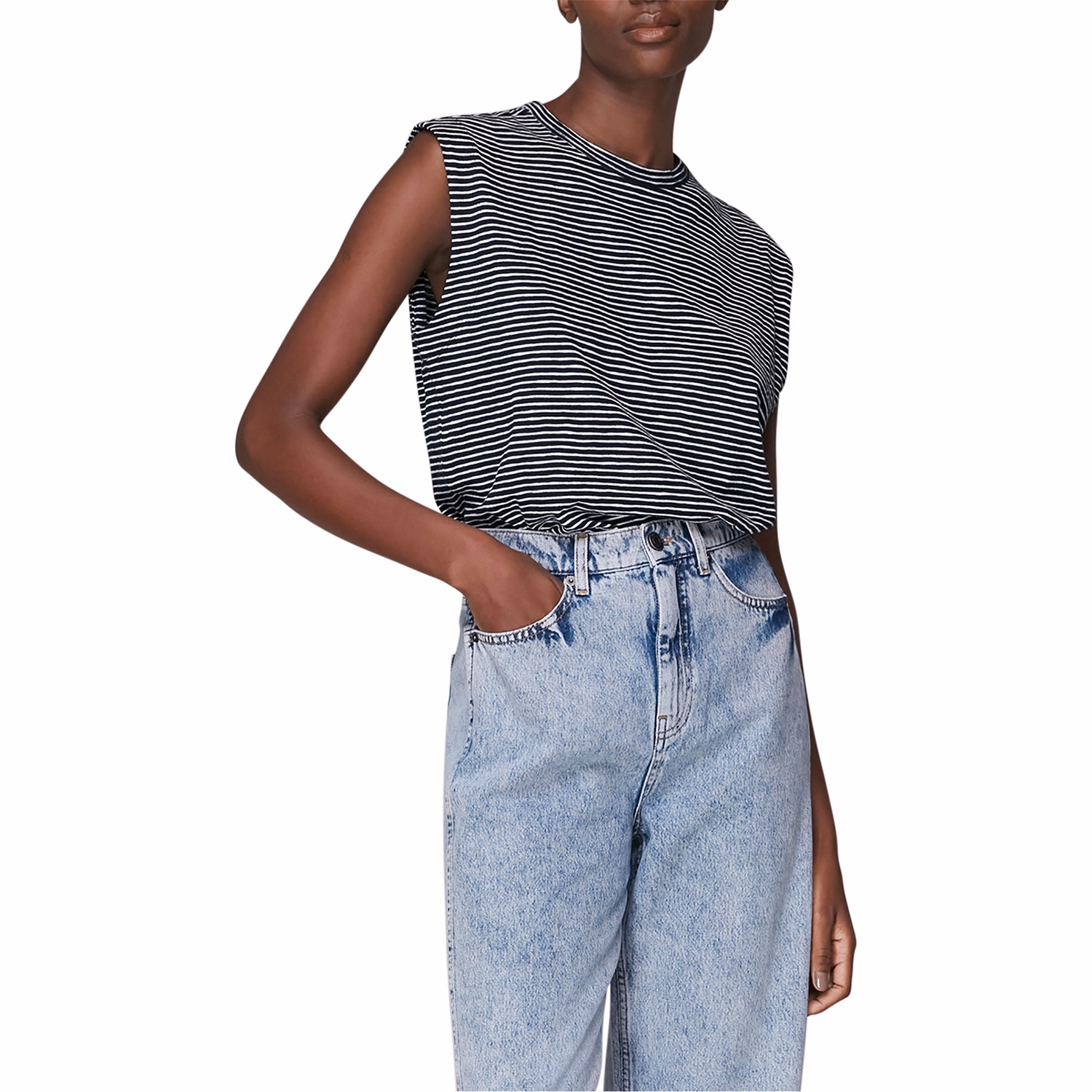 Stripe Muscle Vest Top