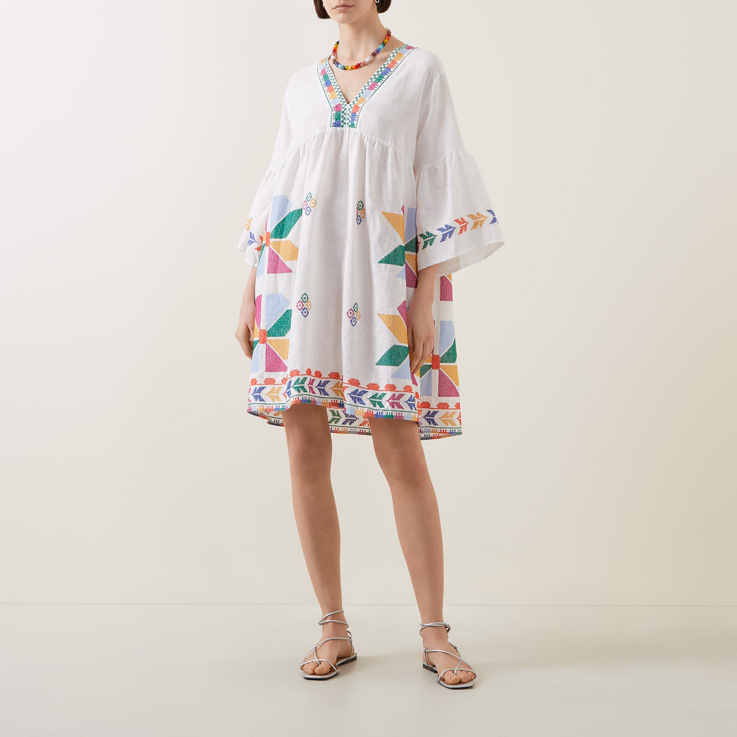 Aeolis Embroidered Mini Dress