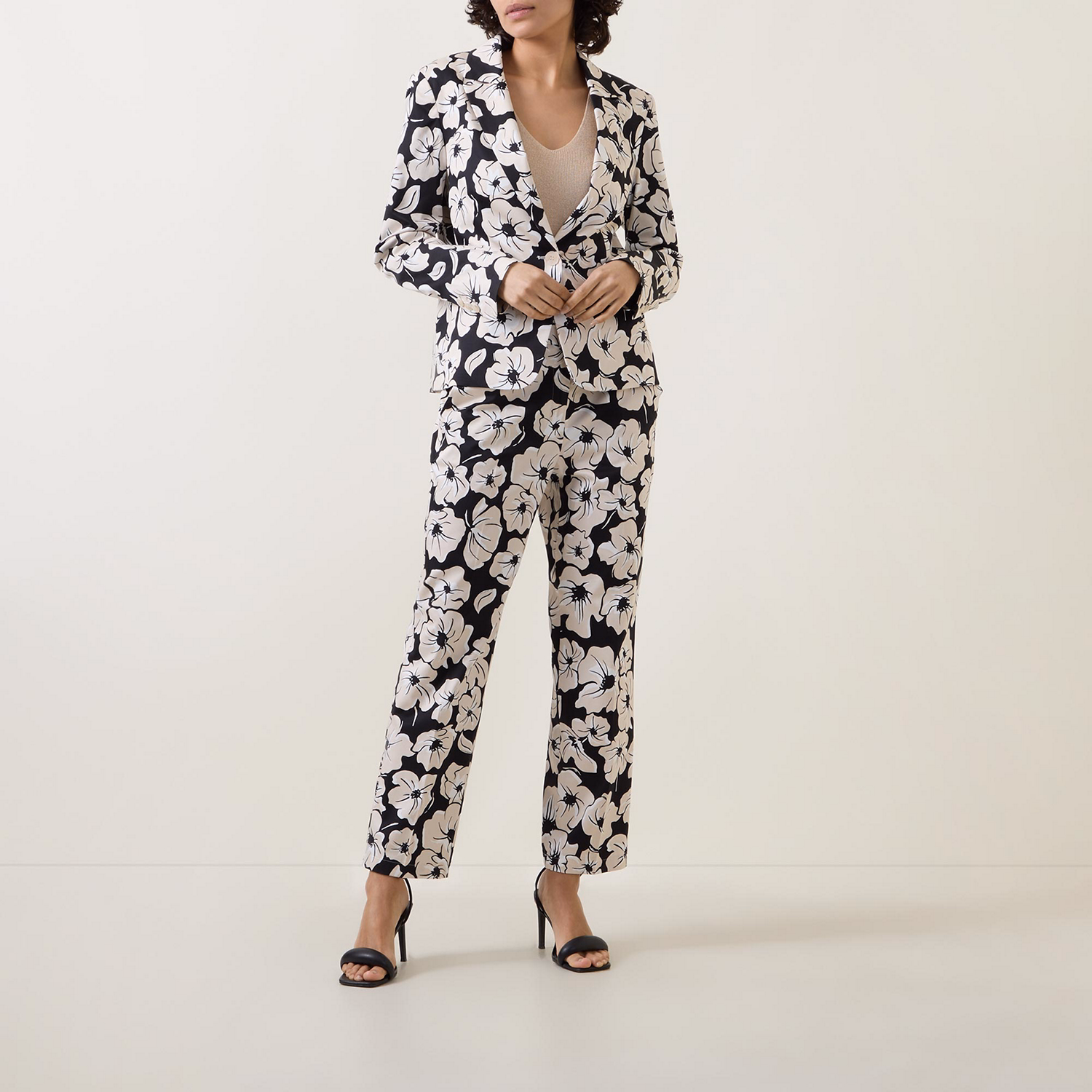 Floral Print Straight-Leg Trousers