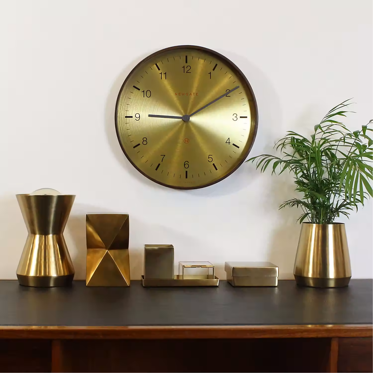 Mr Clarke Arabic Wall Clock Brass