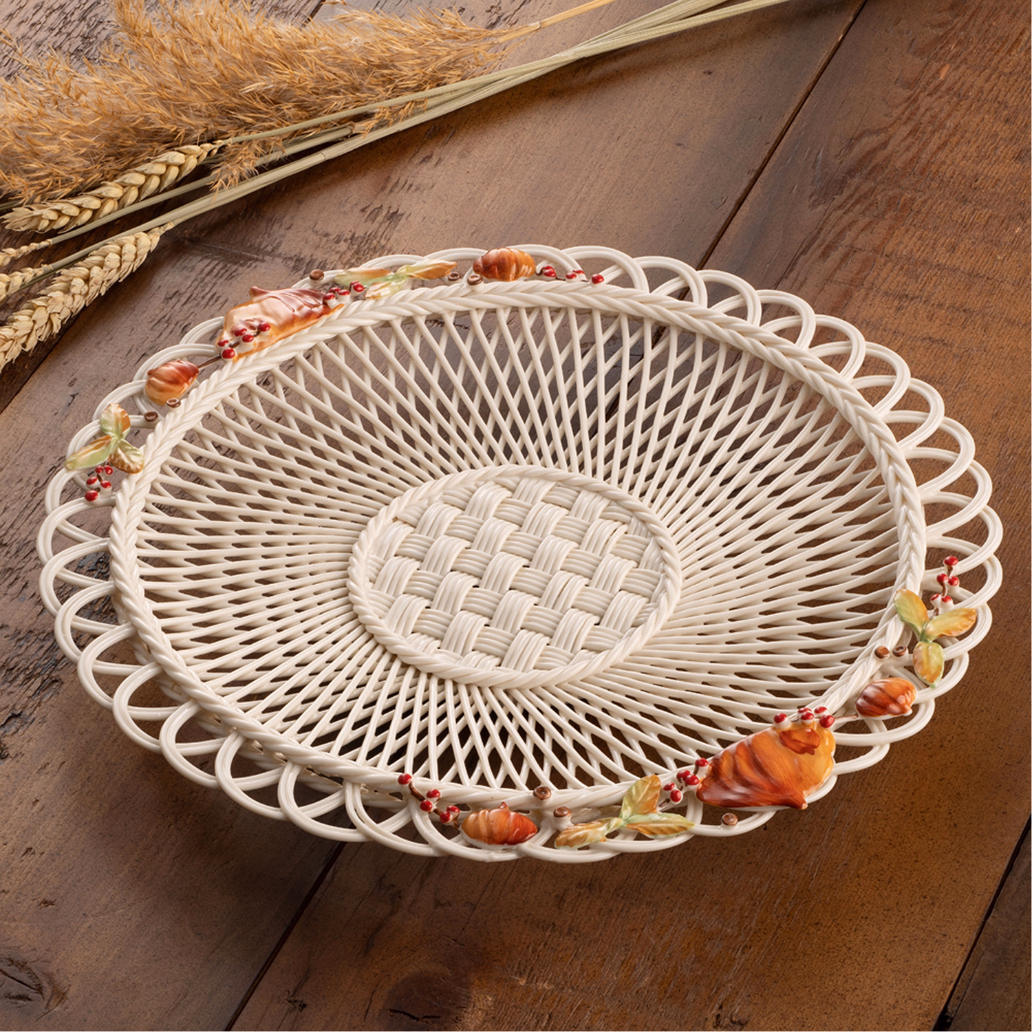 Thanksgiving Basketweave Plate
