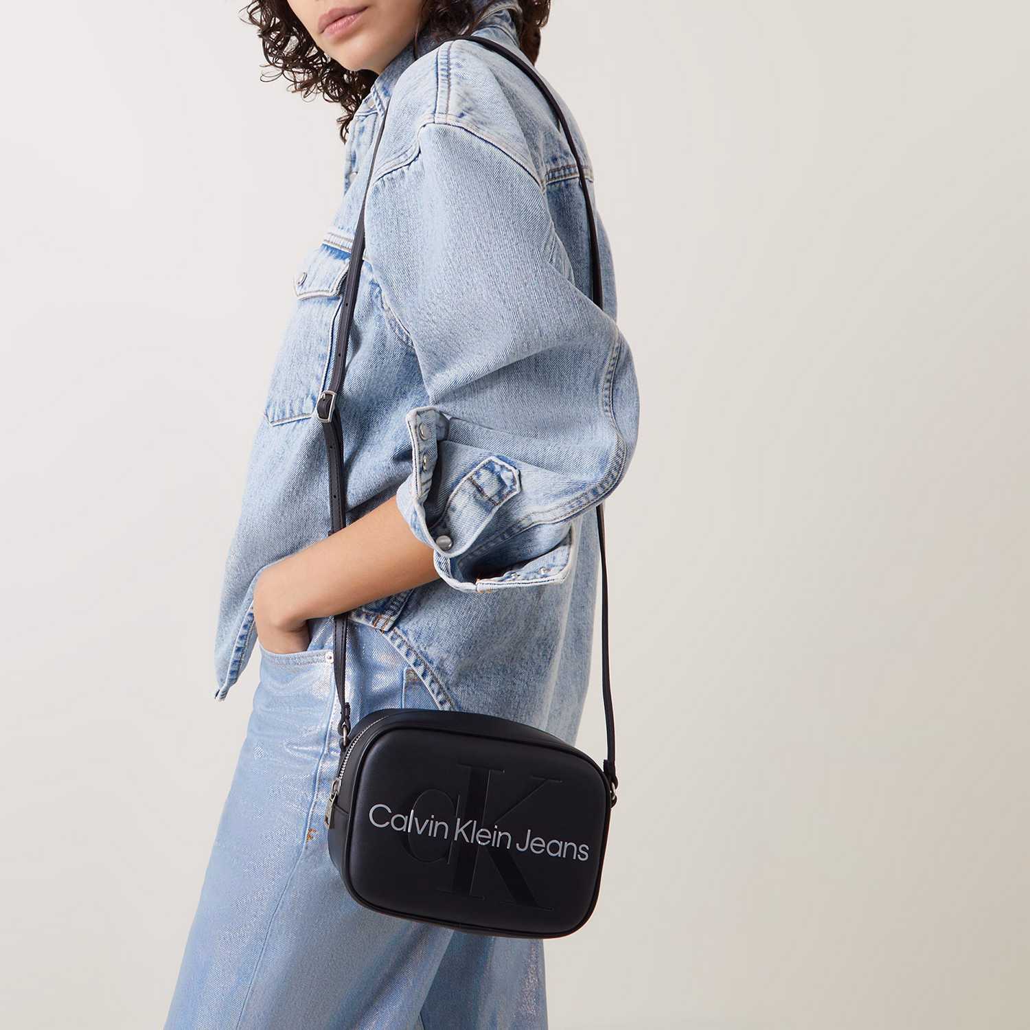 Sculpted Monogram Crossbody Camera Bag