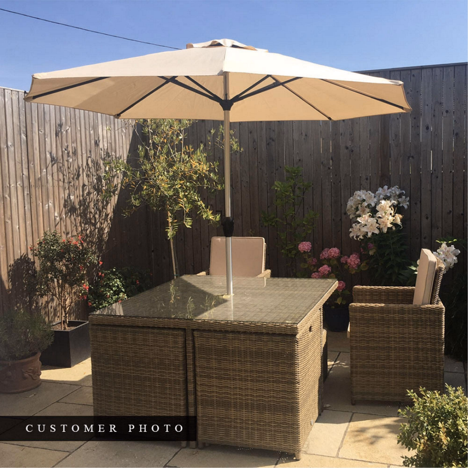 Chester 4 Seat Cube Dining Set with Square Table Natural