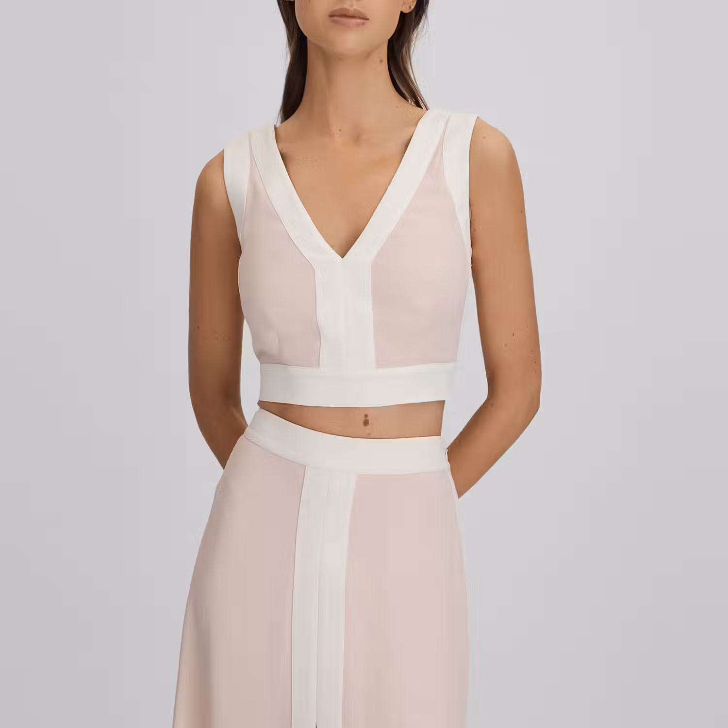 Rosalia Contrast-Trim Crop Top