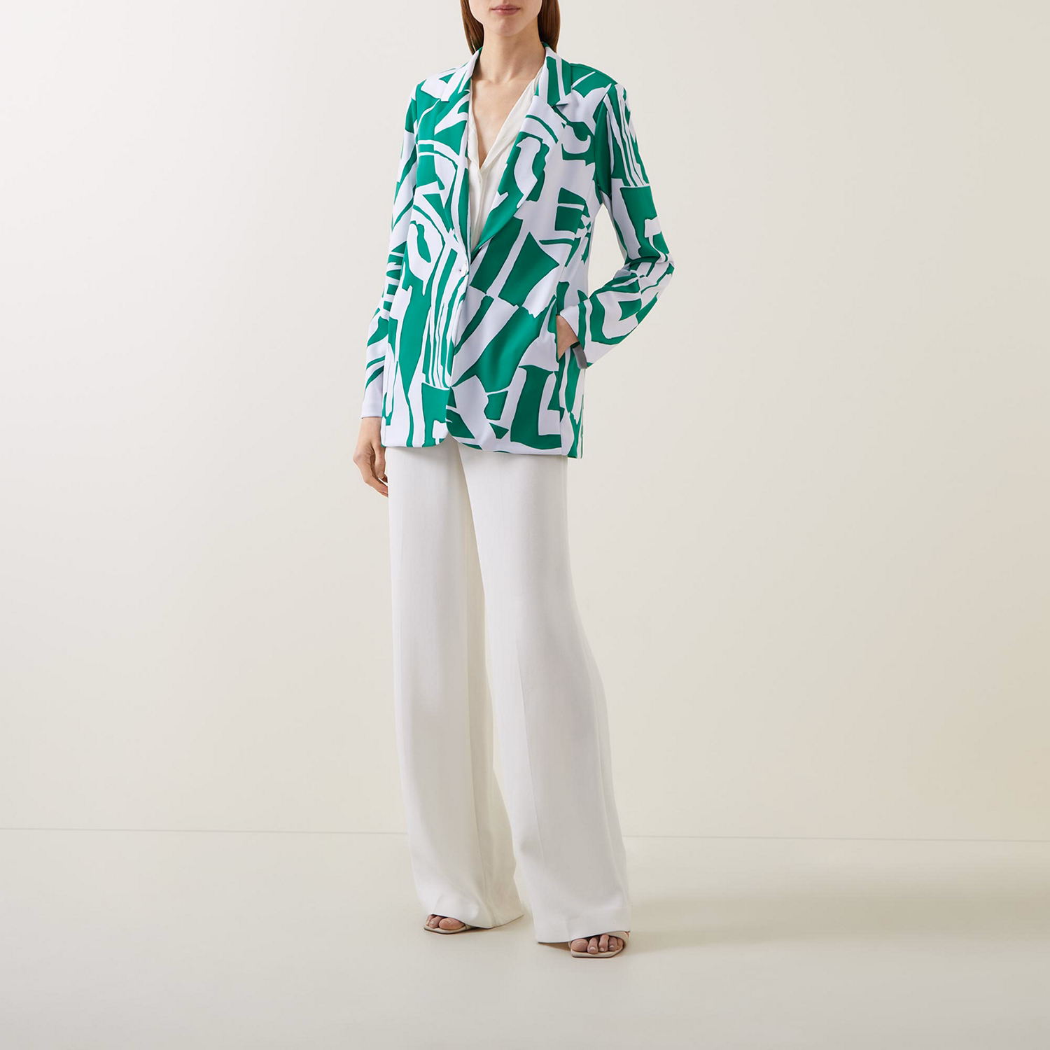 Printed Single-Breasted Blazer