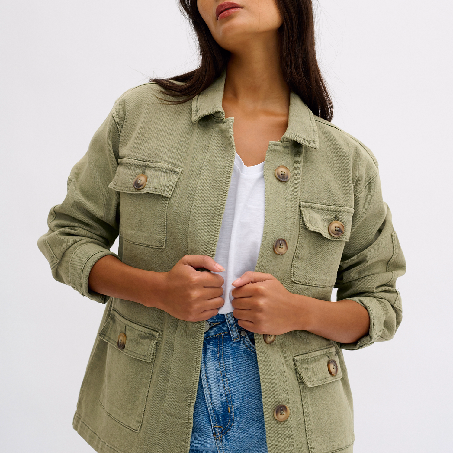 Pocket-Detail Army Jacket