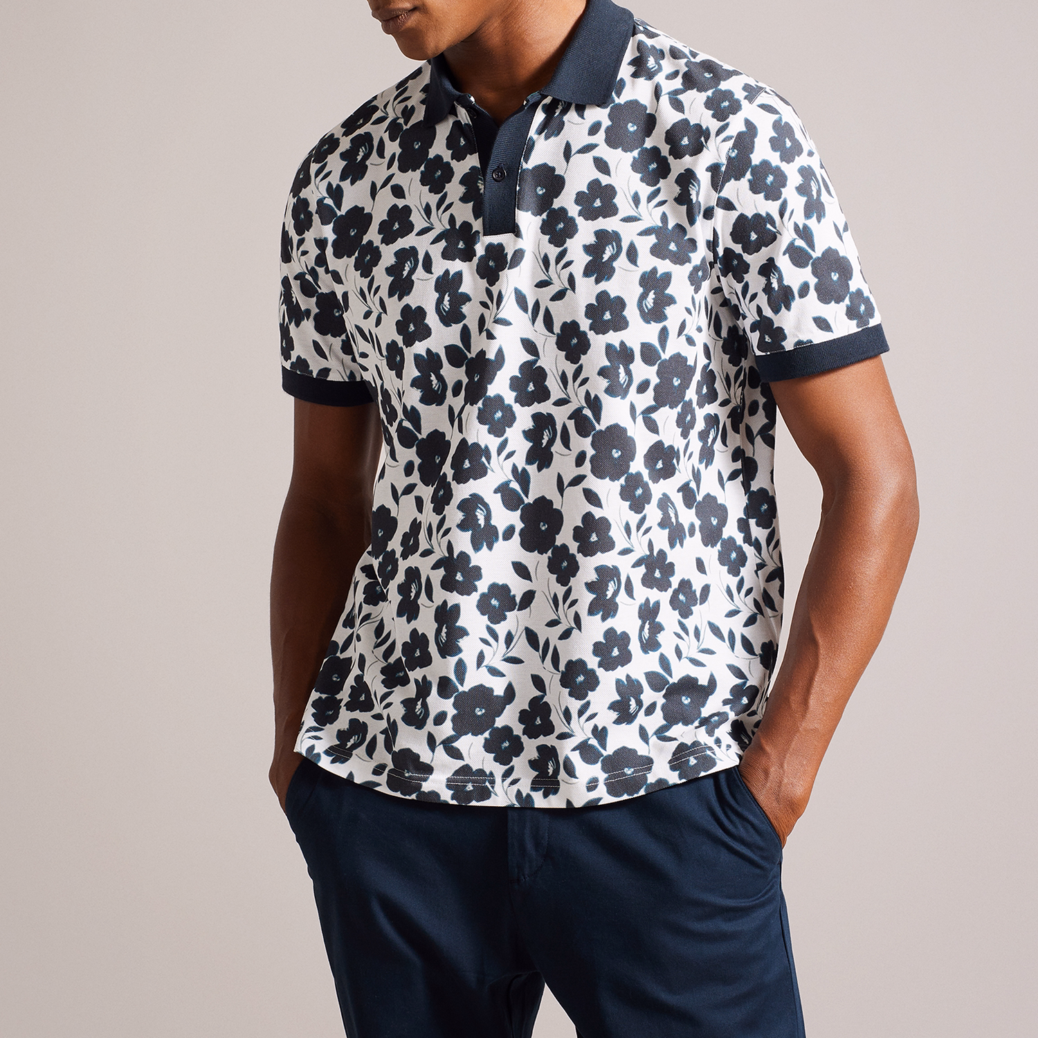 Floral Print Polo Shirt