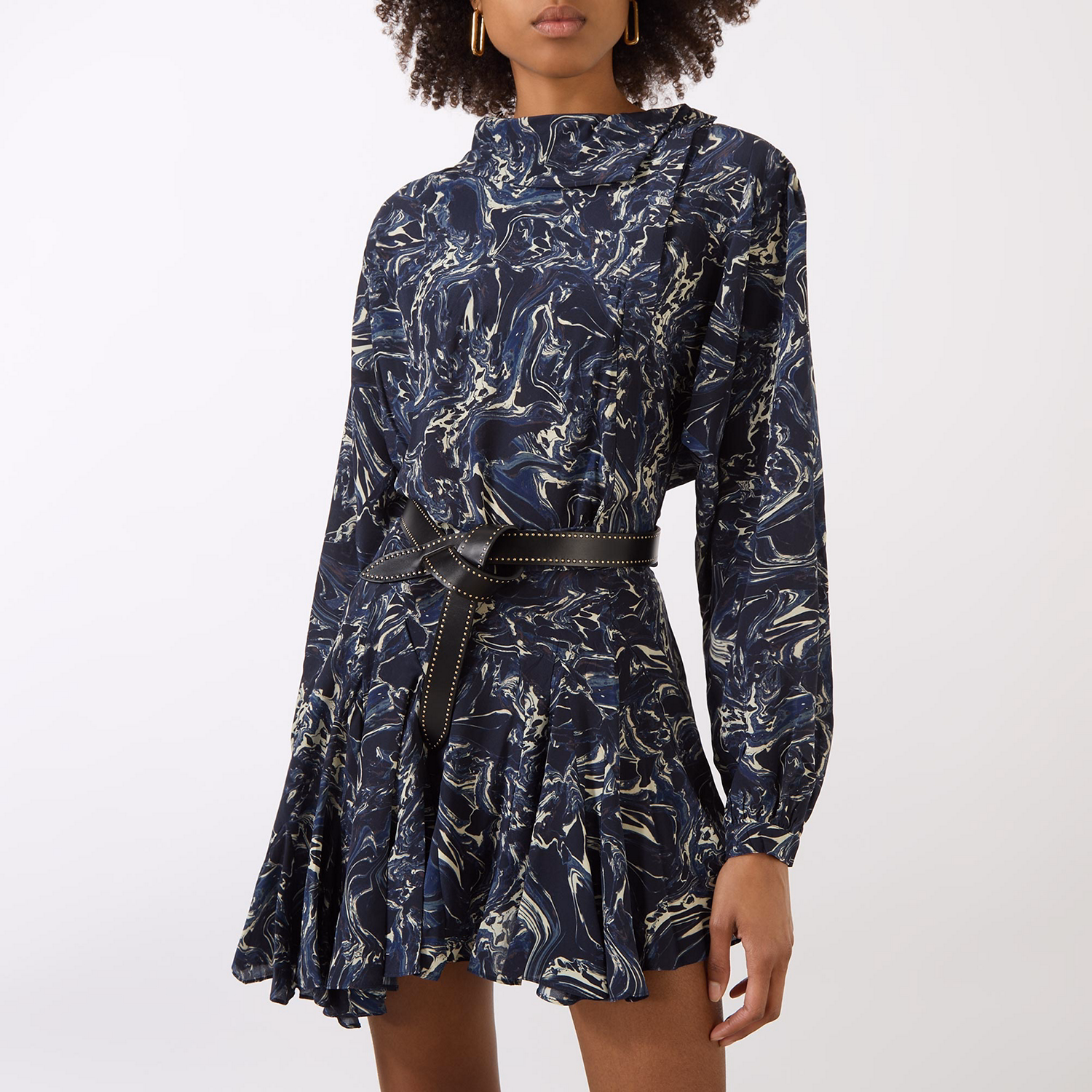 Lecce Knotted Stud Embellished Leather Belt