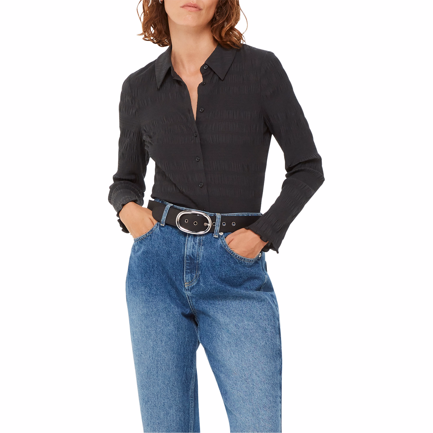 Plissé Button-Down Shirt