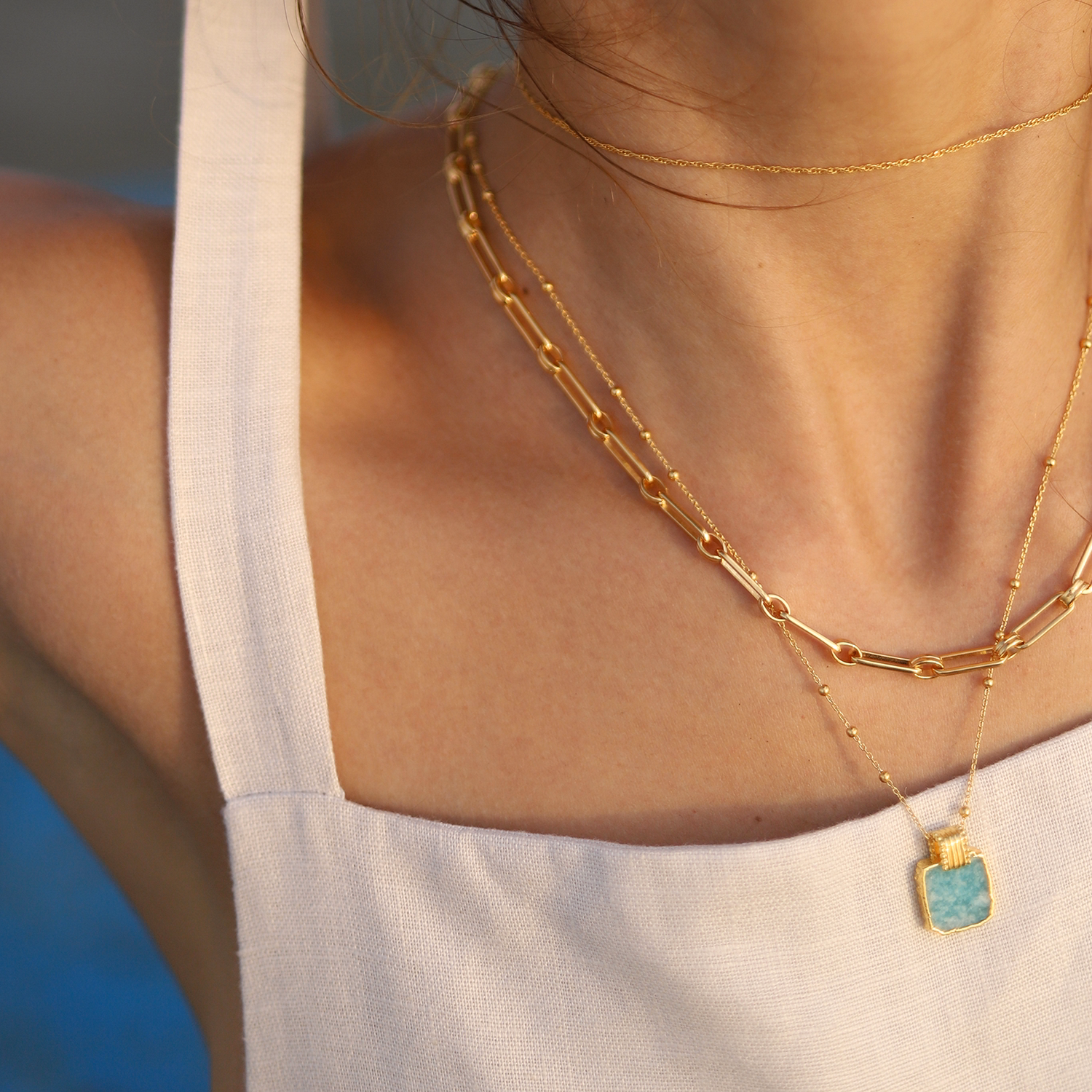 Amazonite Lena Charm Necklace