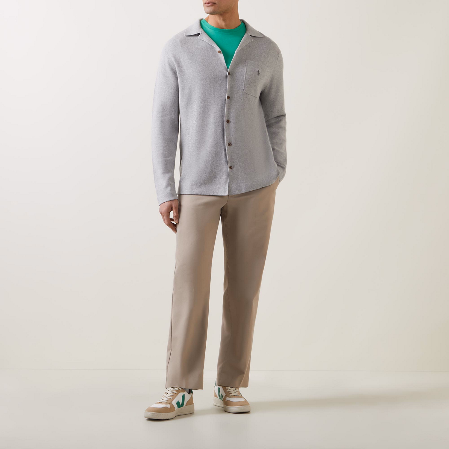 Logo Notched-Collar Sweater