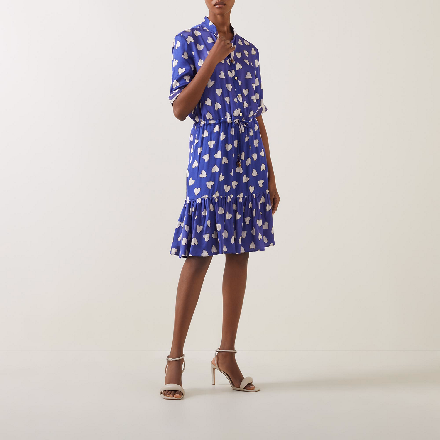 Heart Print Shirt Dress