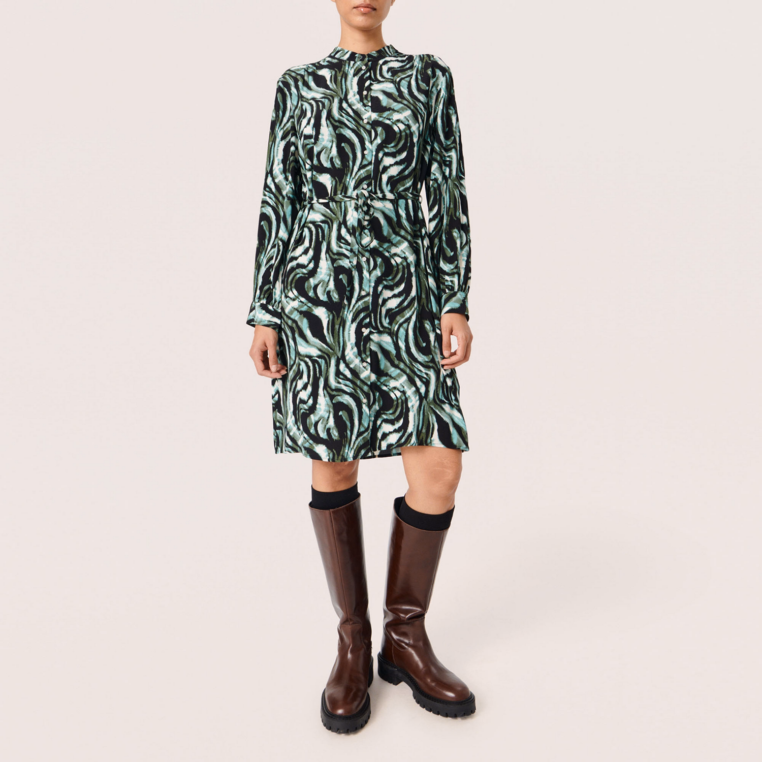 Kenna Printed Shirt Dress