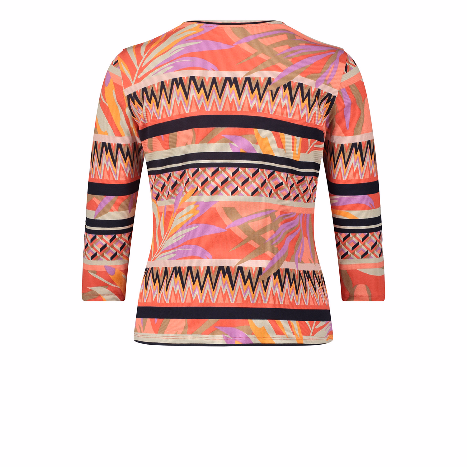 Ribbed Printed Zip-Through Jacket