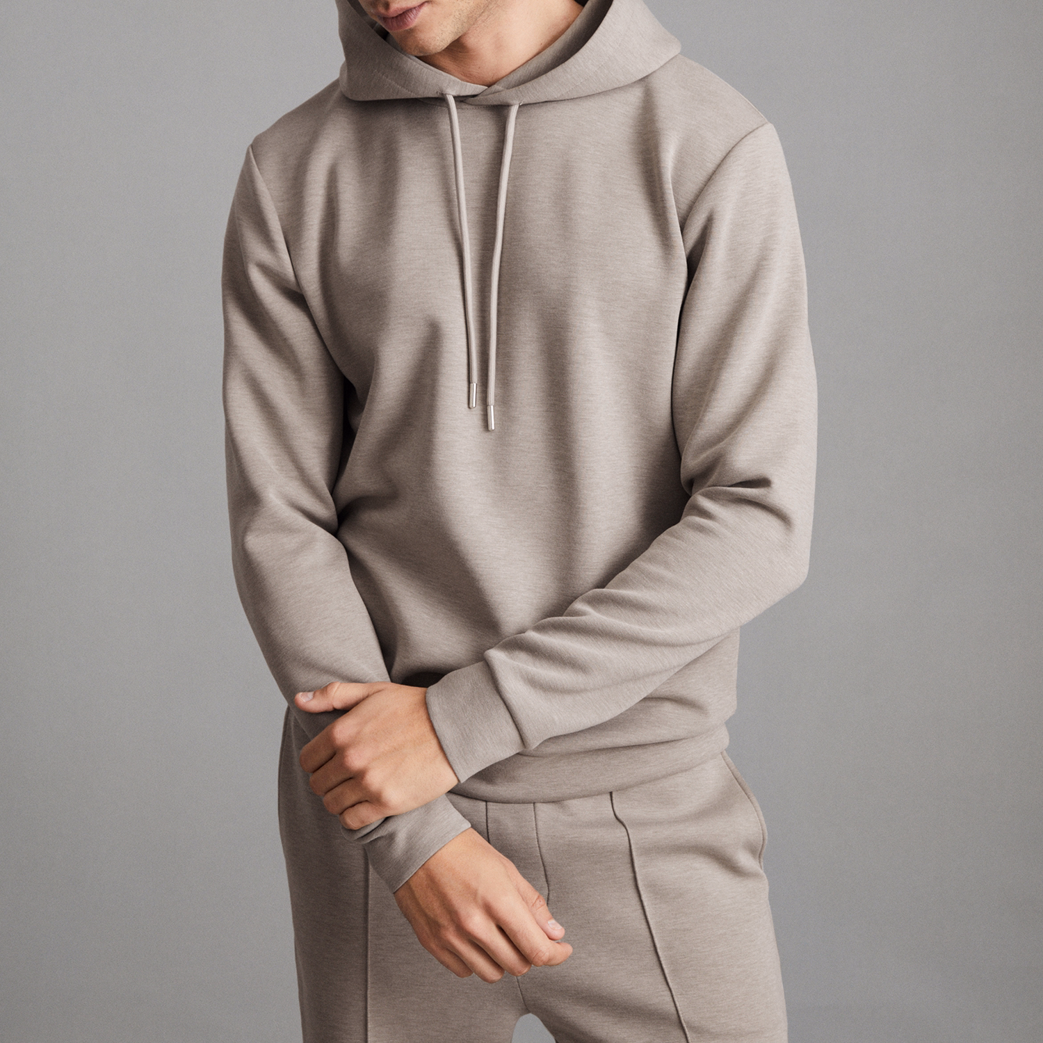 Fabien Interlock Jersey Drawstring Hoodie