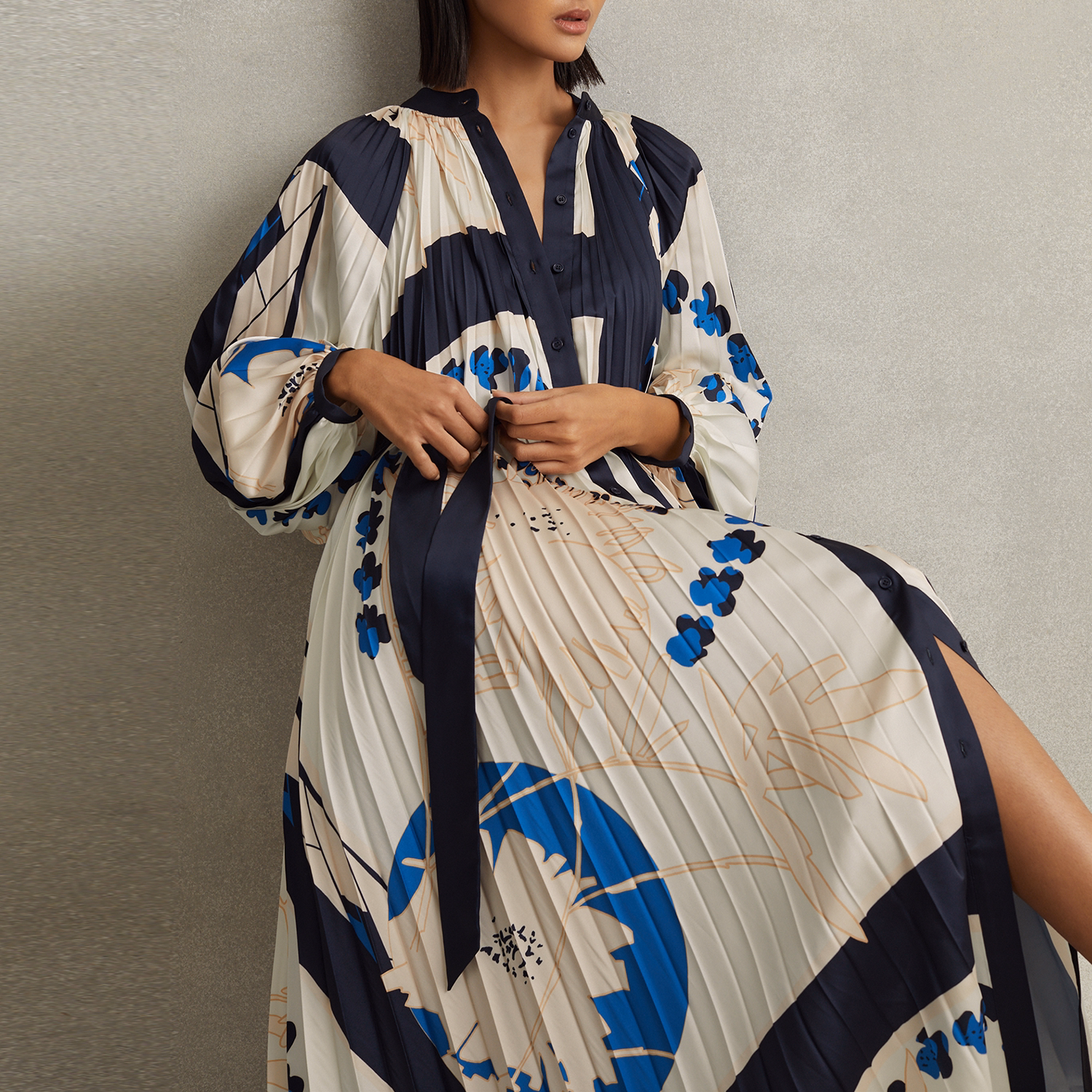 Daiya Printed Pleated Dress