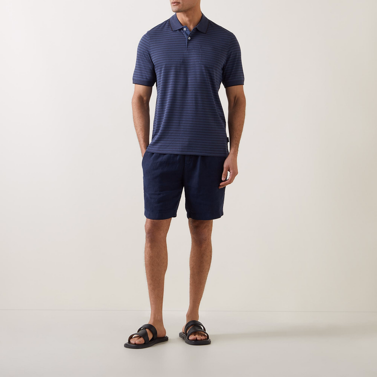 Tonal Striped Polo Shirt