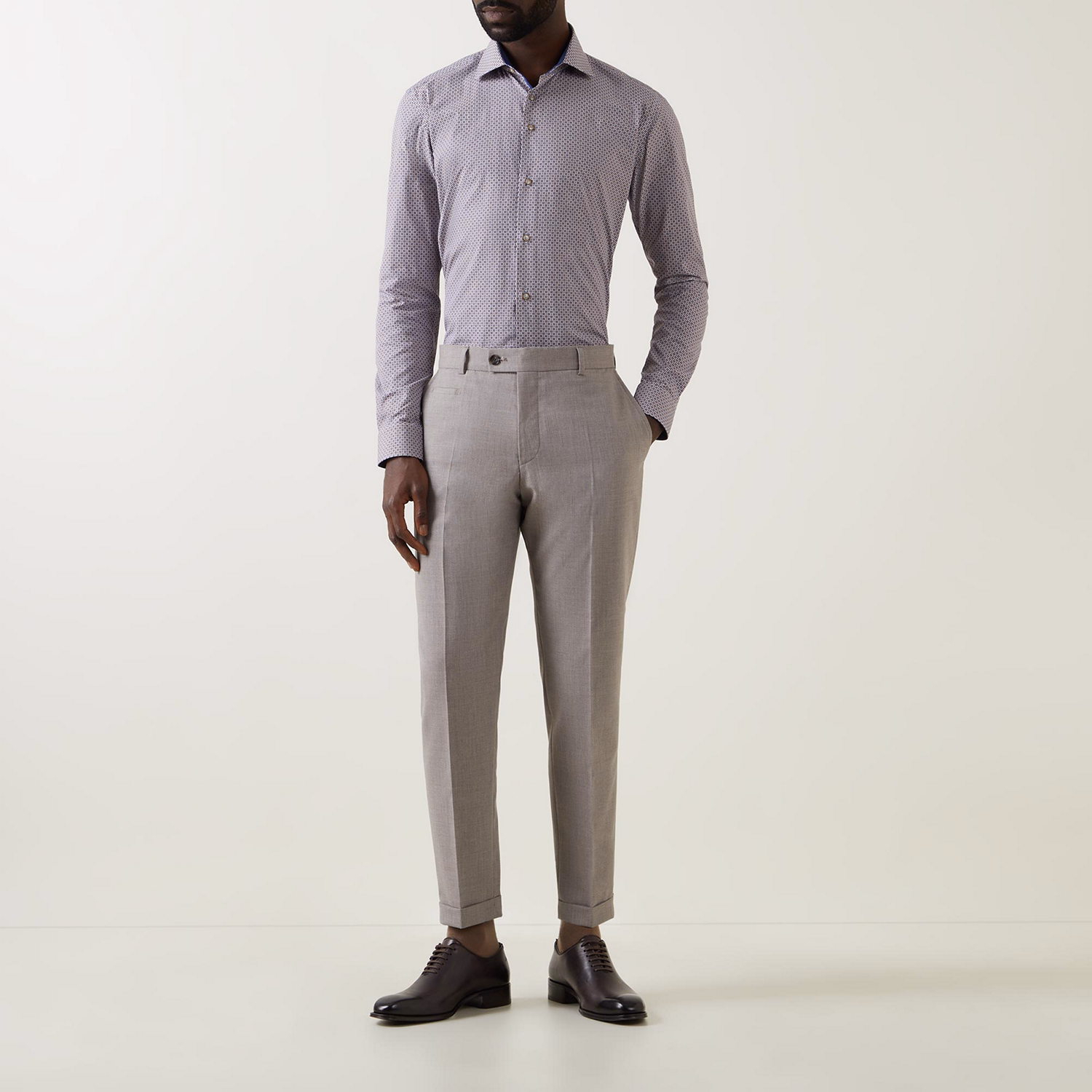 Geometric Dotted Single-Cuff Shirt