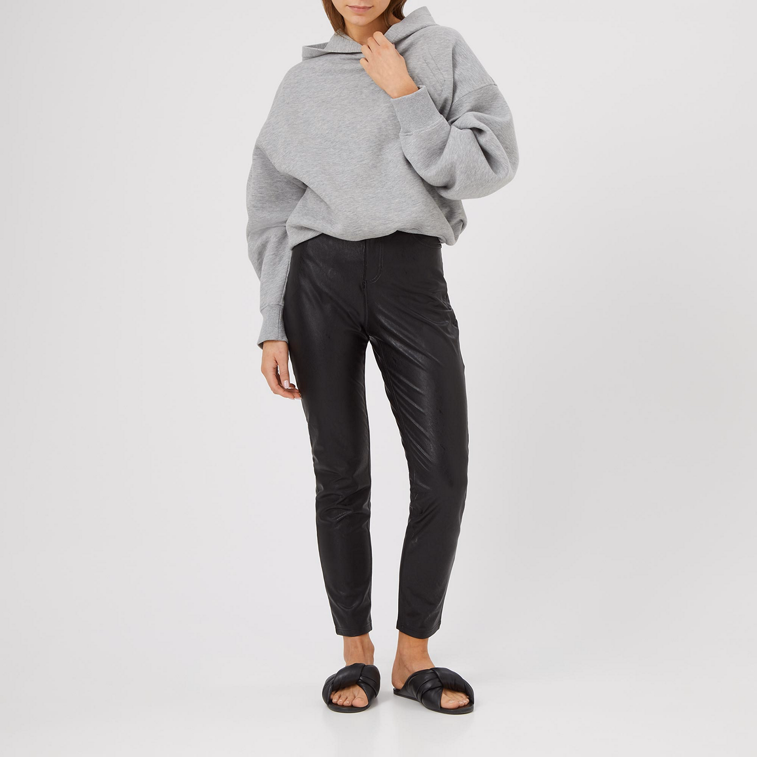 Faux Leather Five Pocket Leggings