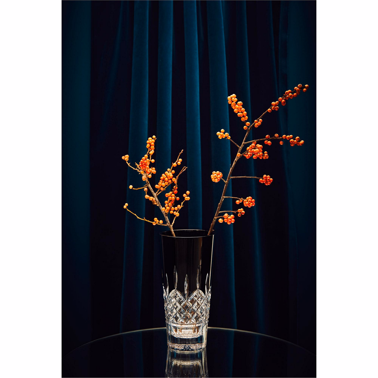 Lismore Black Vase 25cm/10in