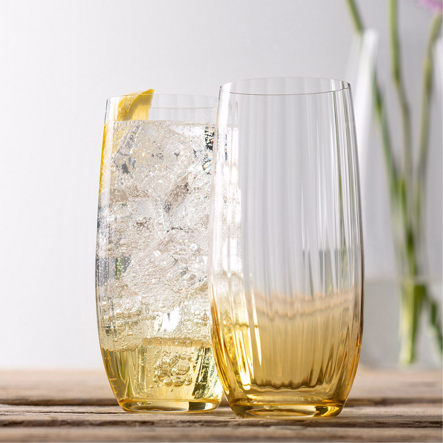 Erne Set of Two HiBall Glasses Amber